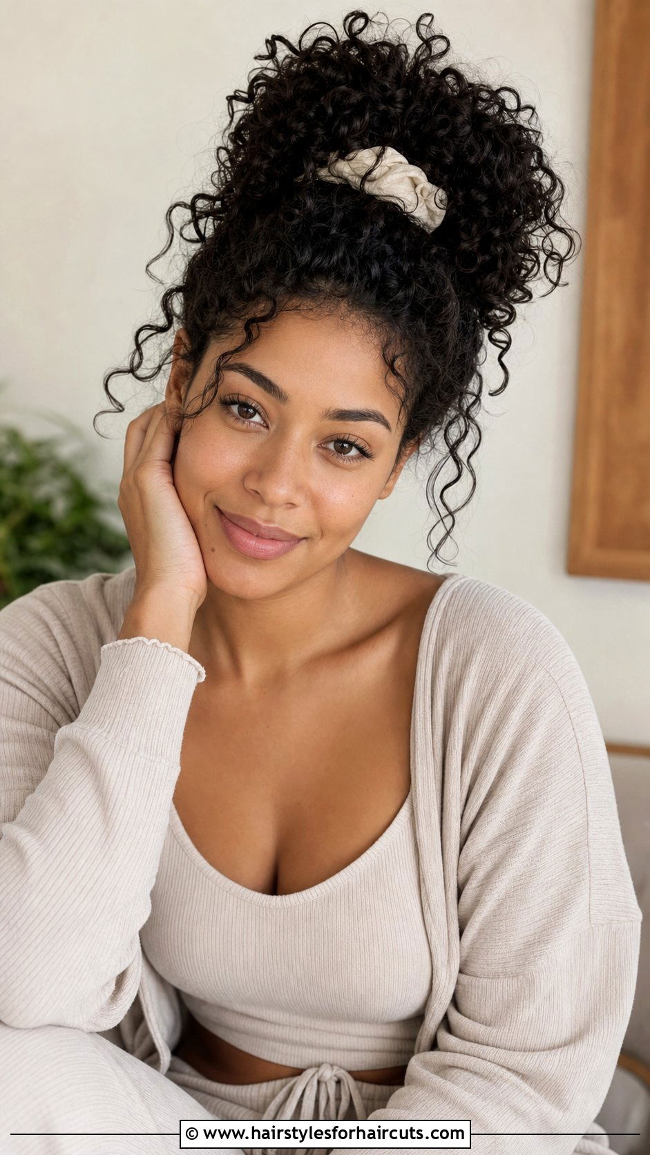 Pineapple Updo Short Curly Hair - 25 summer hairstyles for short curly hair - 25 summer hairstyles for short curly hair