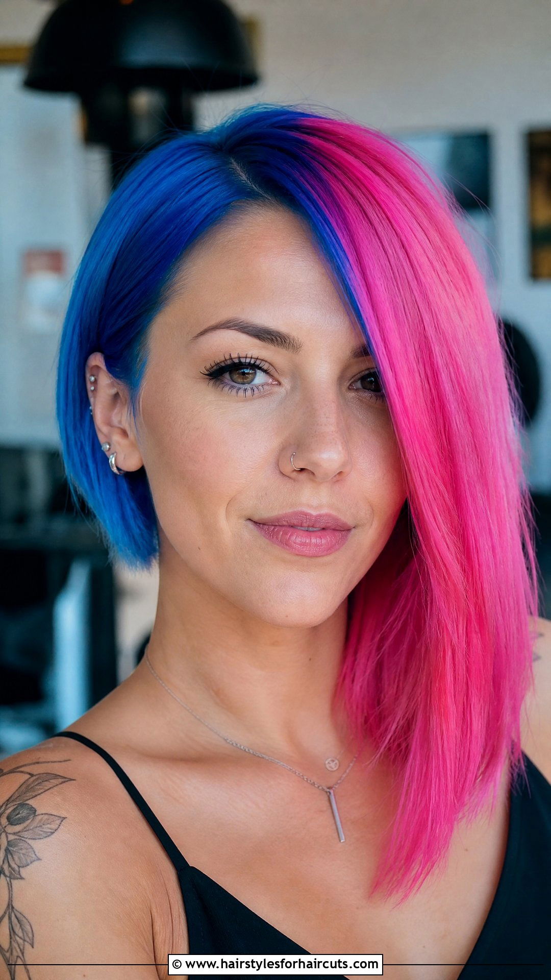 Pink And Blue Asymmetrical Cut - 25 pink and blue hairstyles - 25 pink and blue hairstyles
