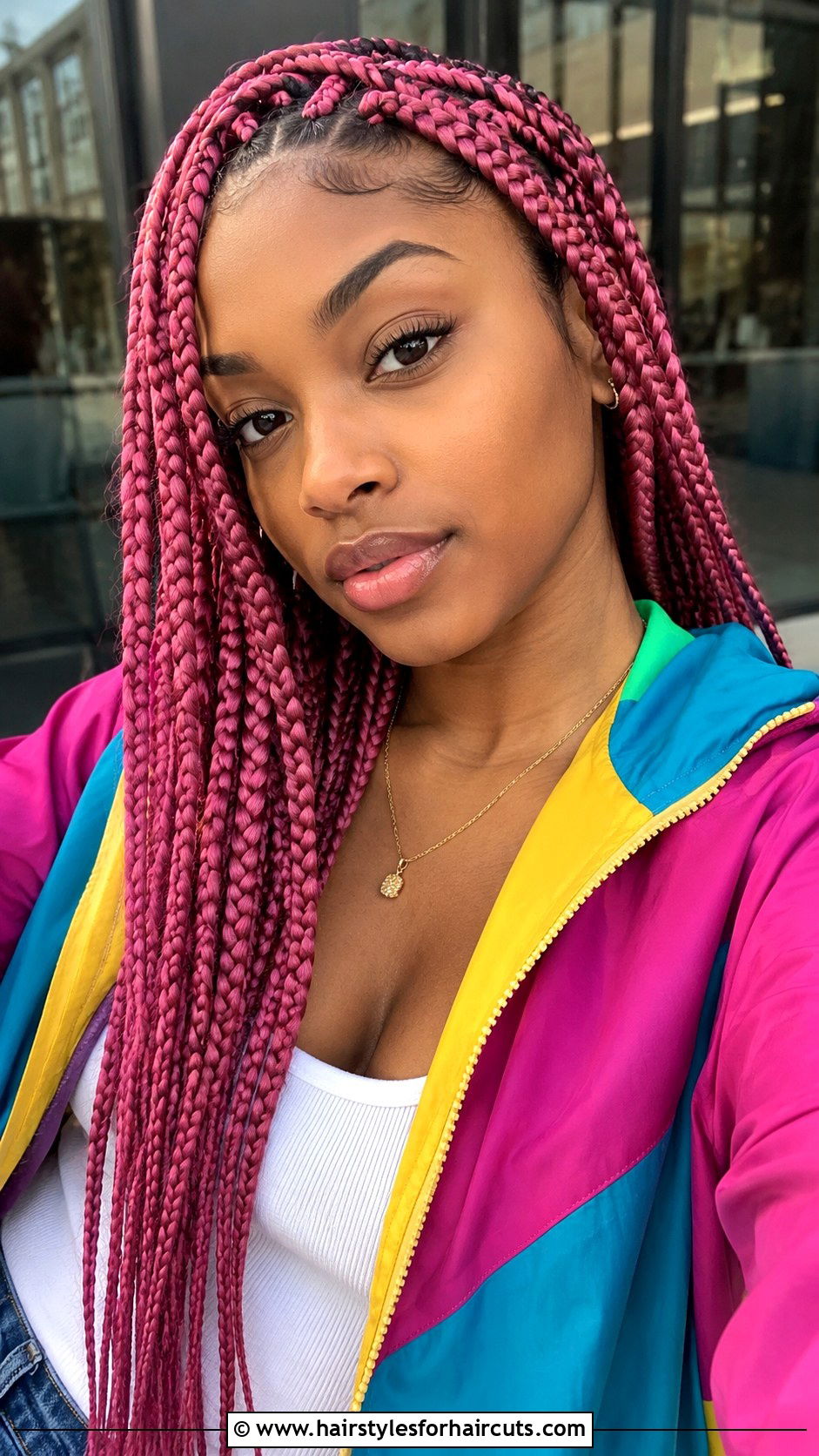 Pink Box Braids - 25 pink hairstyles - 25 pink hairstyles