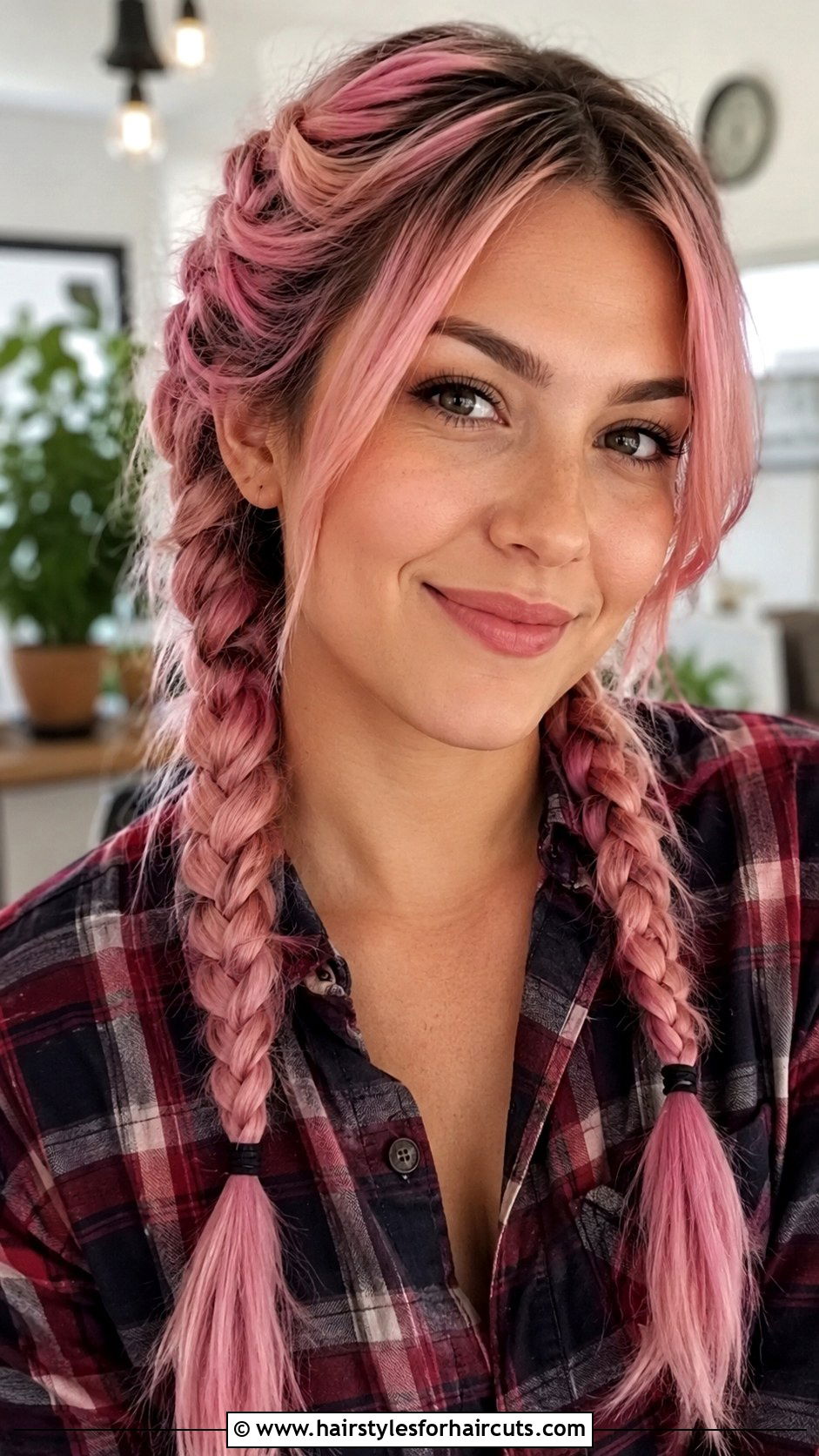 Pink Pigtail Braids - 25 cute hairstyles for pink hair - 25 cute hairstyles for pink hair