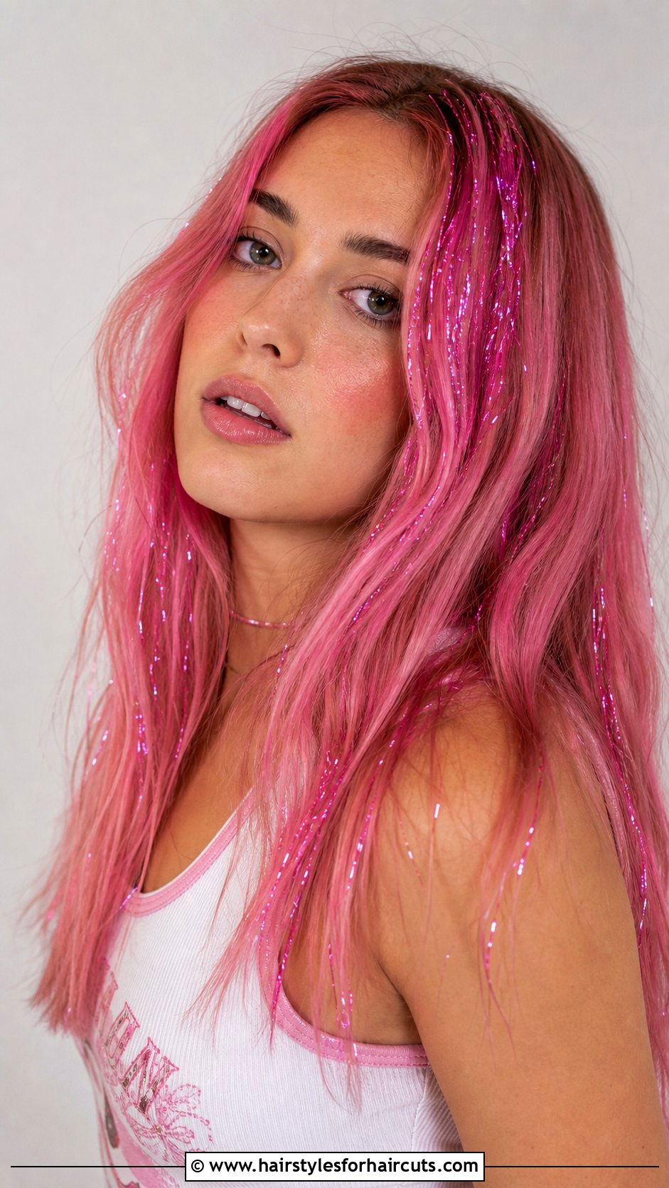 Pink Tinsel Hair - 25 tinsel hairstyles - 25 tinsel hairstyles