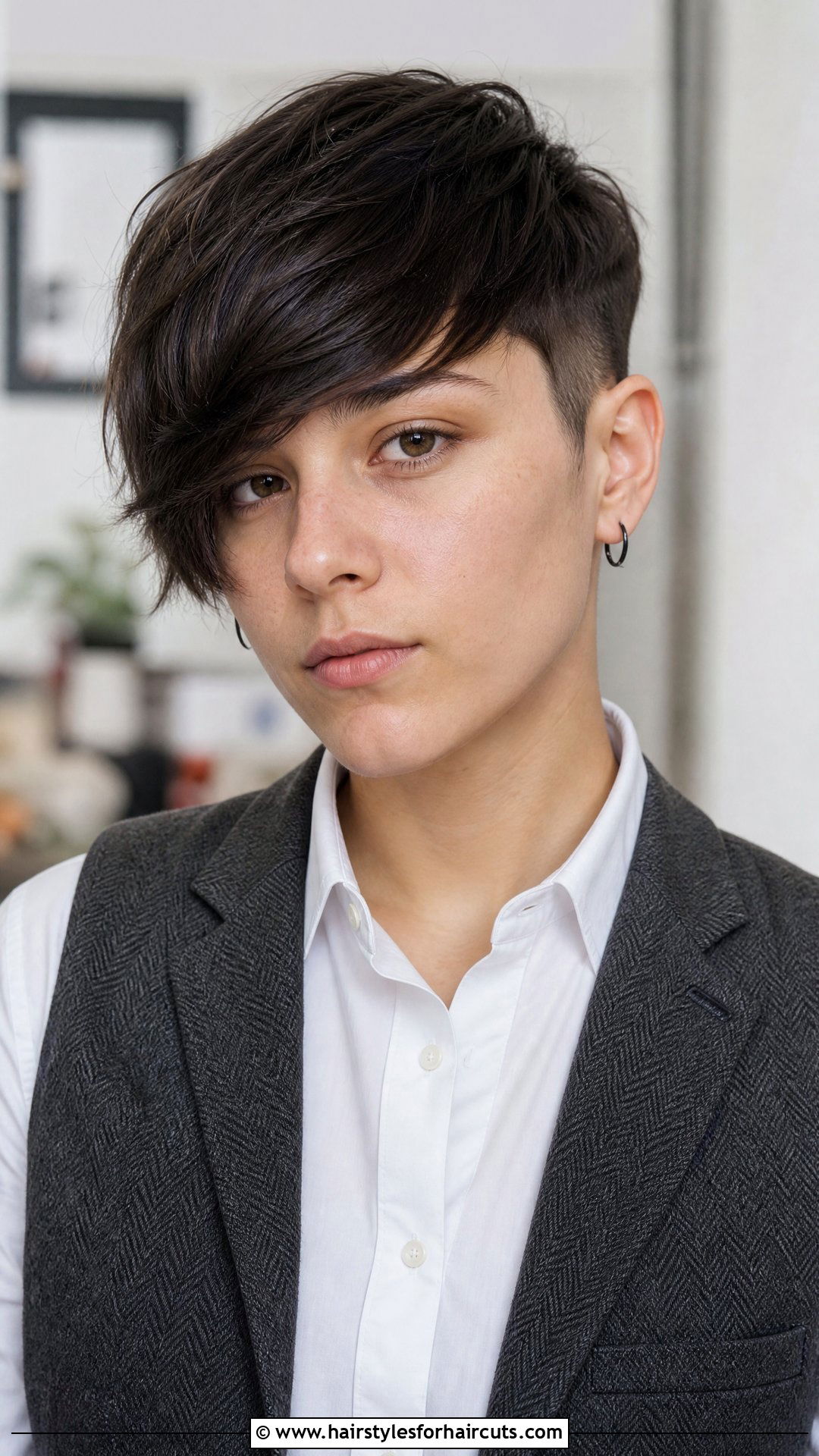 Pixie Cut Long Bangs - 25 nonbinary haircuts for straight hair - 25 nonbinary haircuts for straight hair