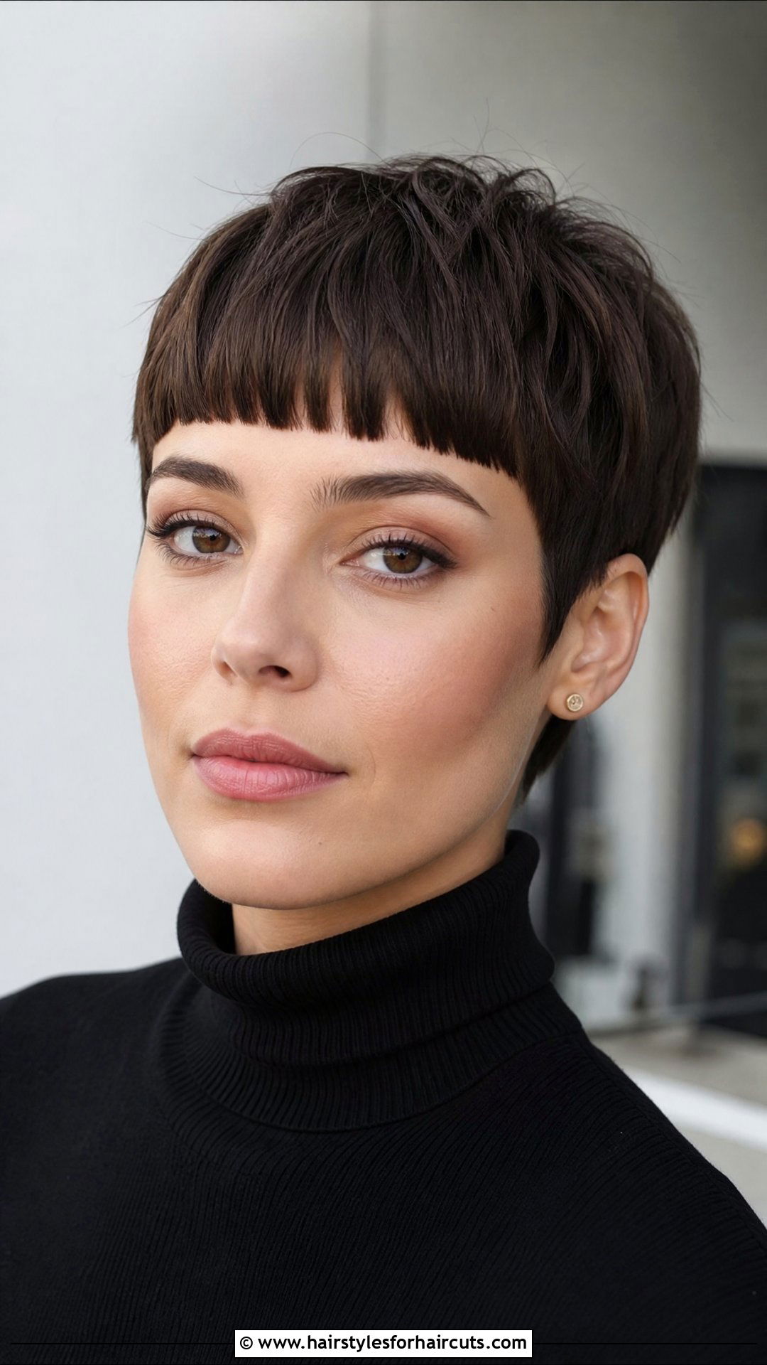 Pixie Cut With Blunt Bangs - 25 haircuts for short hair with bangs - 25 haircuts for short hair with bangs