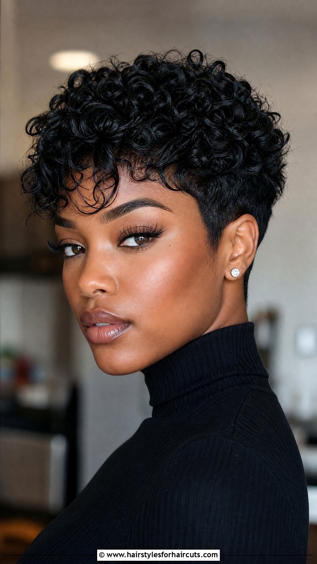 Pixie Cut With Curls - 25 hairstyles for black girls with thick hair - 25 hairstyles for black girls with thick hair
