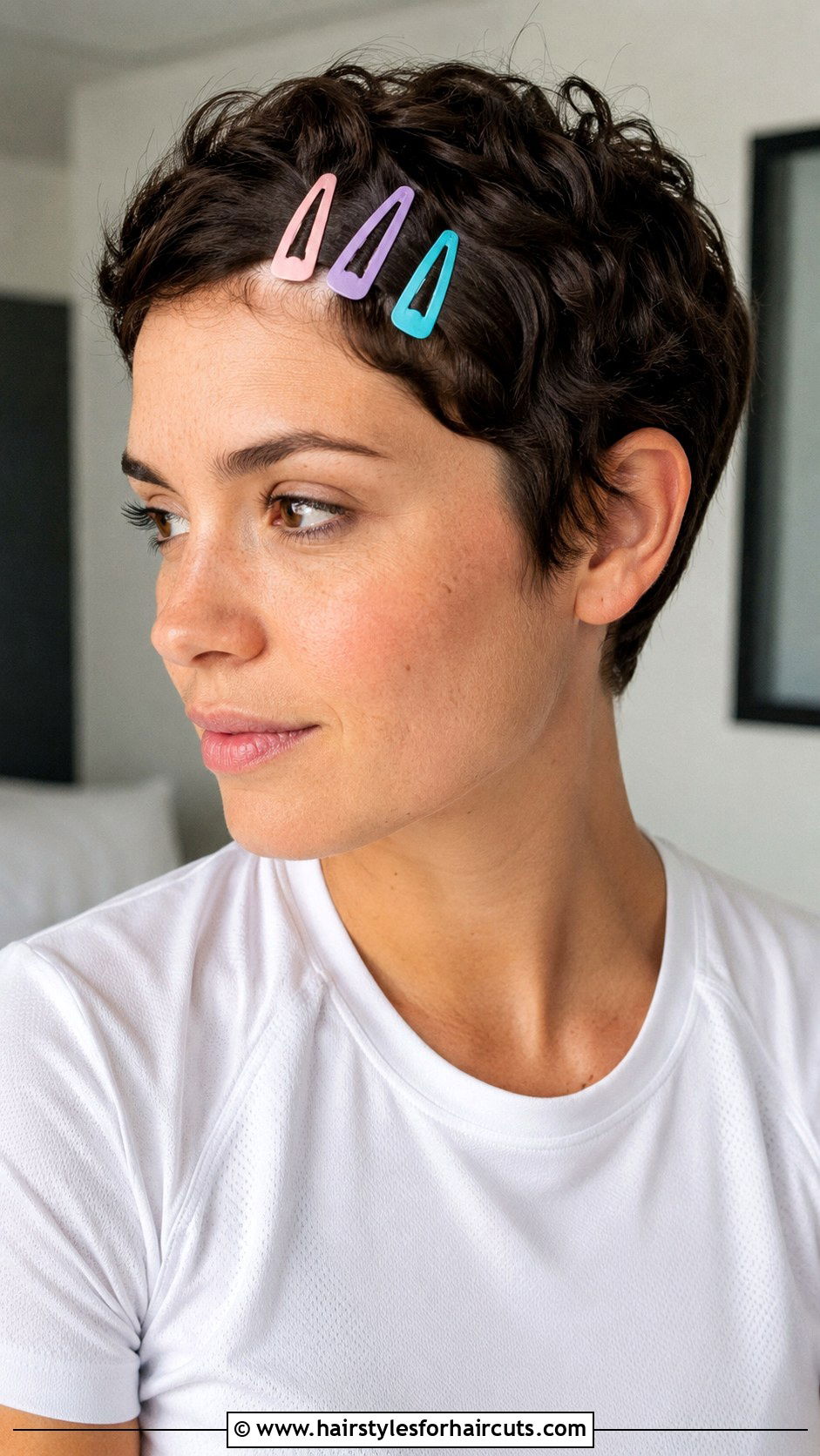 Pixie Cut With Hair Clips - 25 cute softball hairstyles for short hair - 25 cute softball hairstyles for short hair