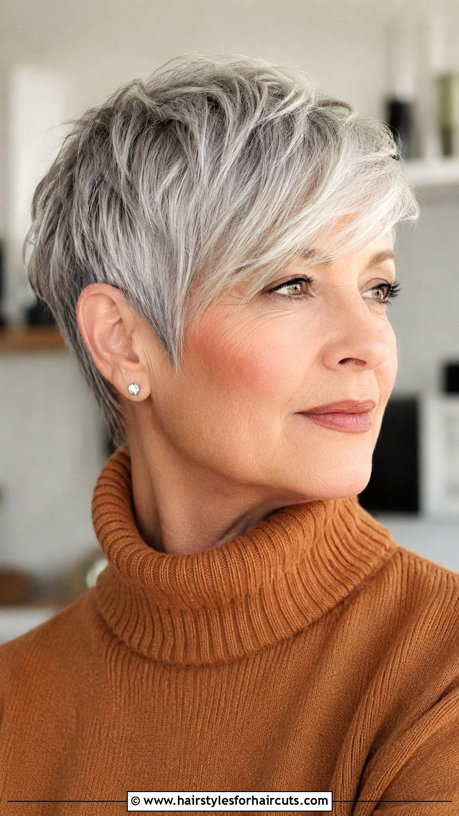 Pixie Cut With Long Bangs - 25 best hairstyles for women over 60 - 25 best hairstyles for women over 60