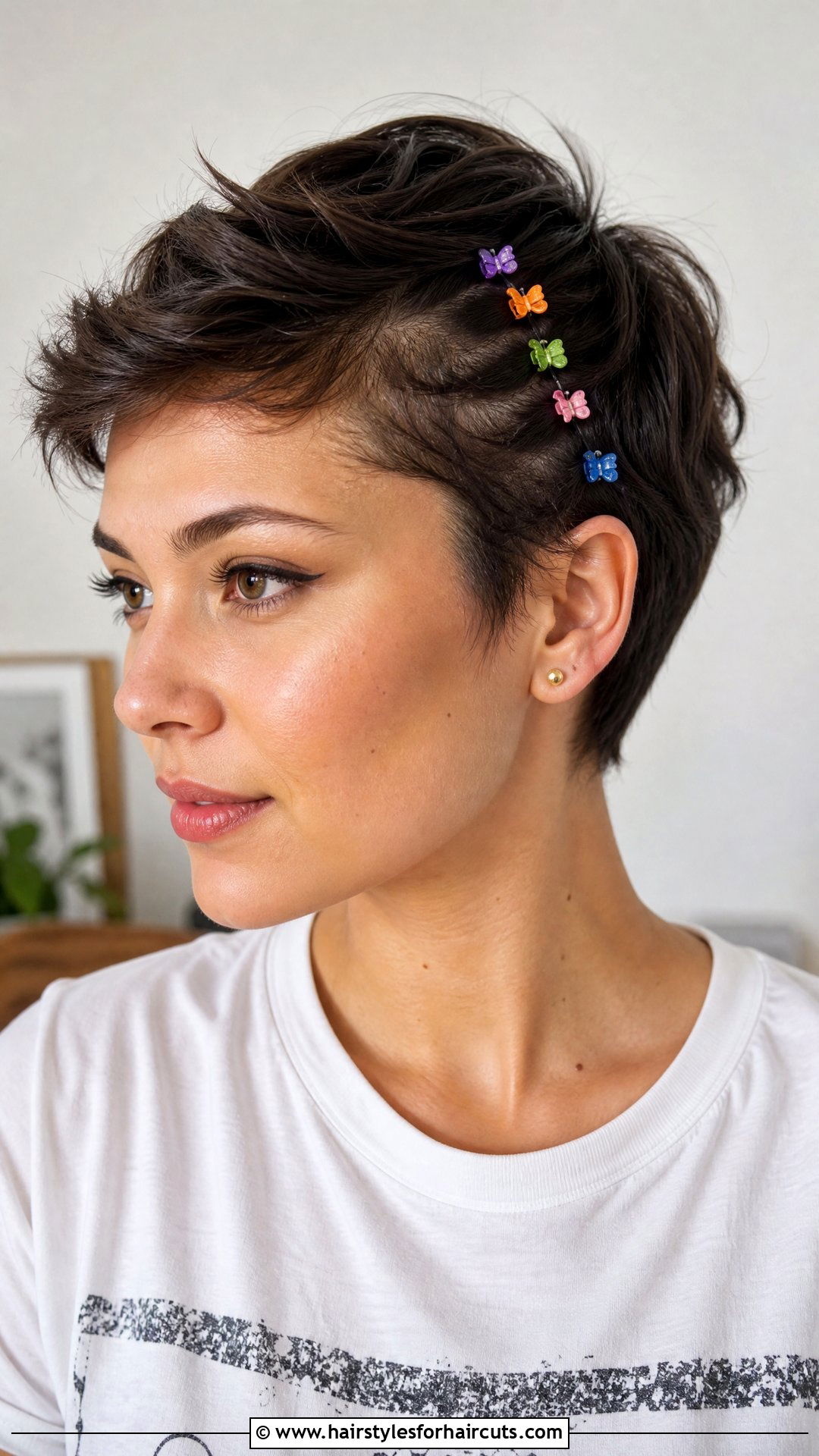 Pixie Cut With Mini Barrettes - 25 hairstyles with barrettes - 25 hairstyles with barrettes