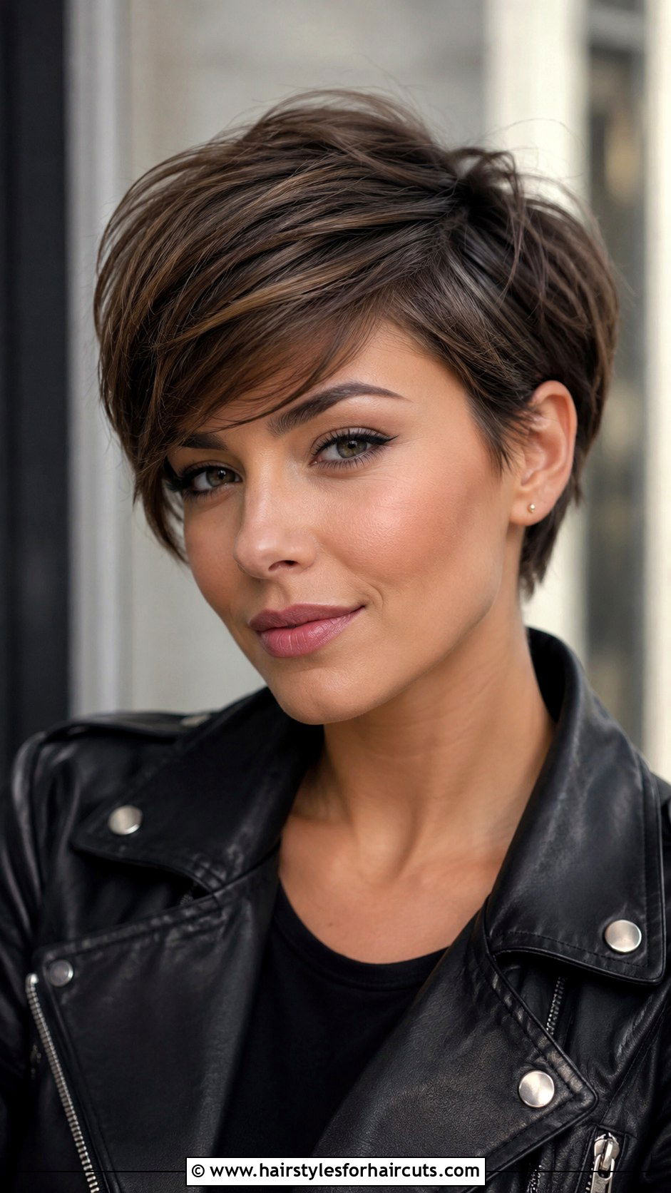 Pixie Cut With Side Swept Bangs - 25 haircuts for oblong faces - 25 haircuts for oblong faces