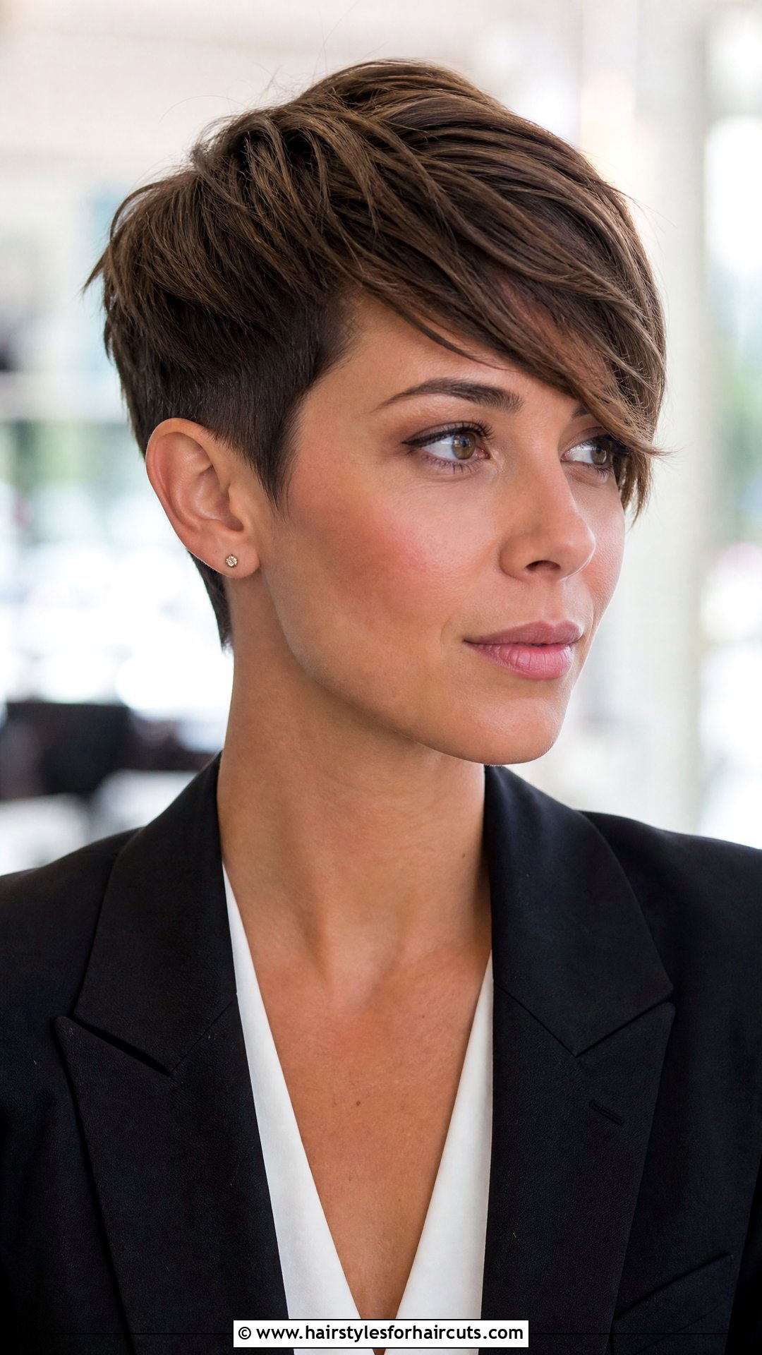Pixie Cut With Side Swept Bangs - 25 hairstyles for heart shape face - 25 hairstyles for heart shape face