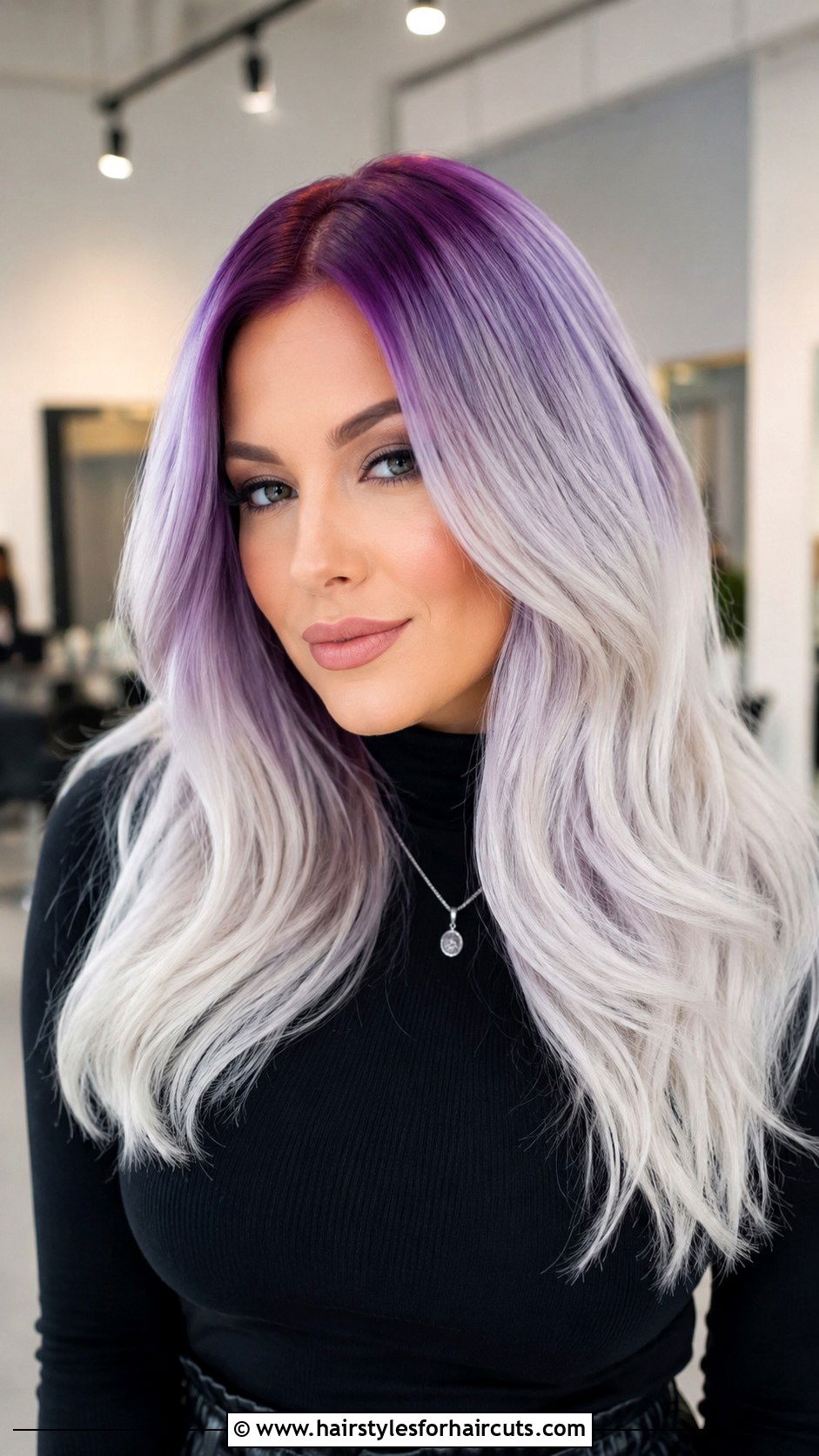 Platinum Blonde With Purple Roots - 25 colorful hairstyles - 25 colorful hairstyles