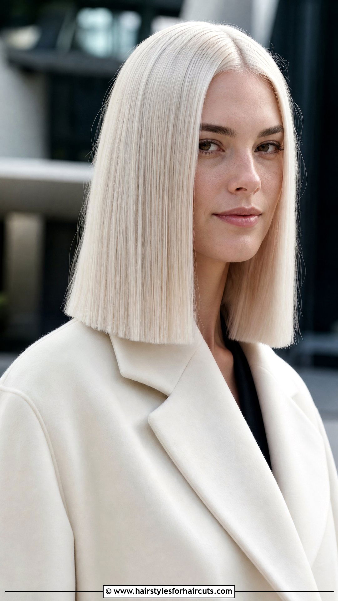 Platinum White Blunt Cut - 25 white hairstyles - 25 white hairstyles