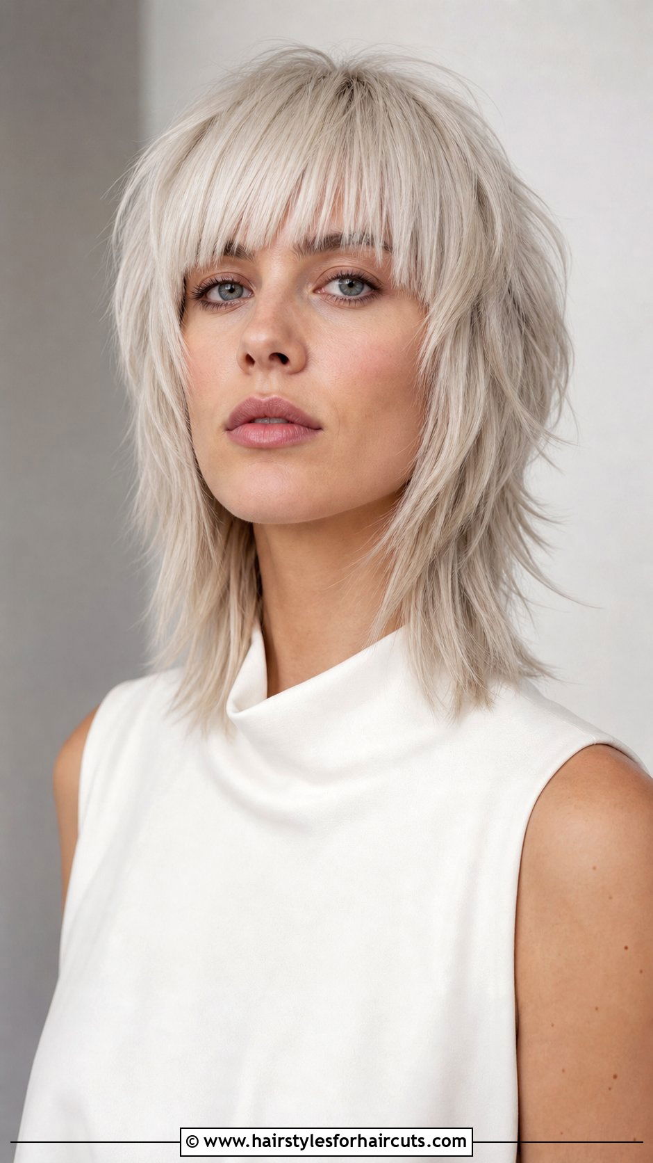 Platinum Wolf Haircut With Blunt Bangs - 25 wolf haircuts with bangs - 25 wolf haircuts with bangs