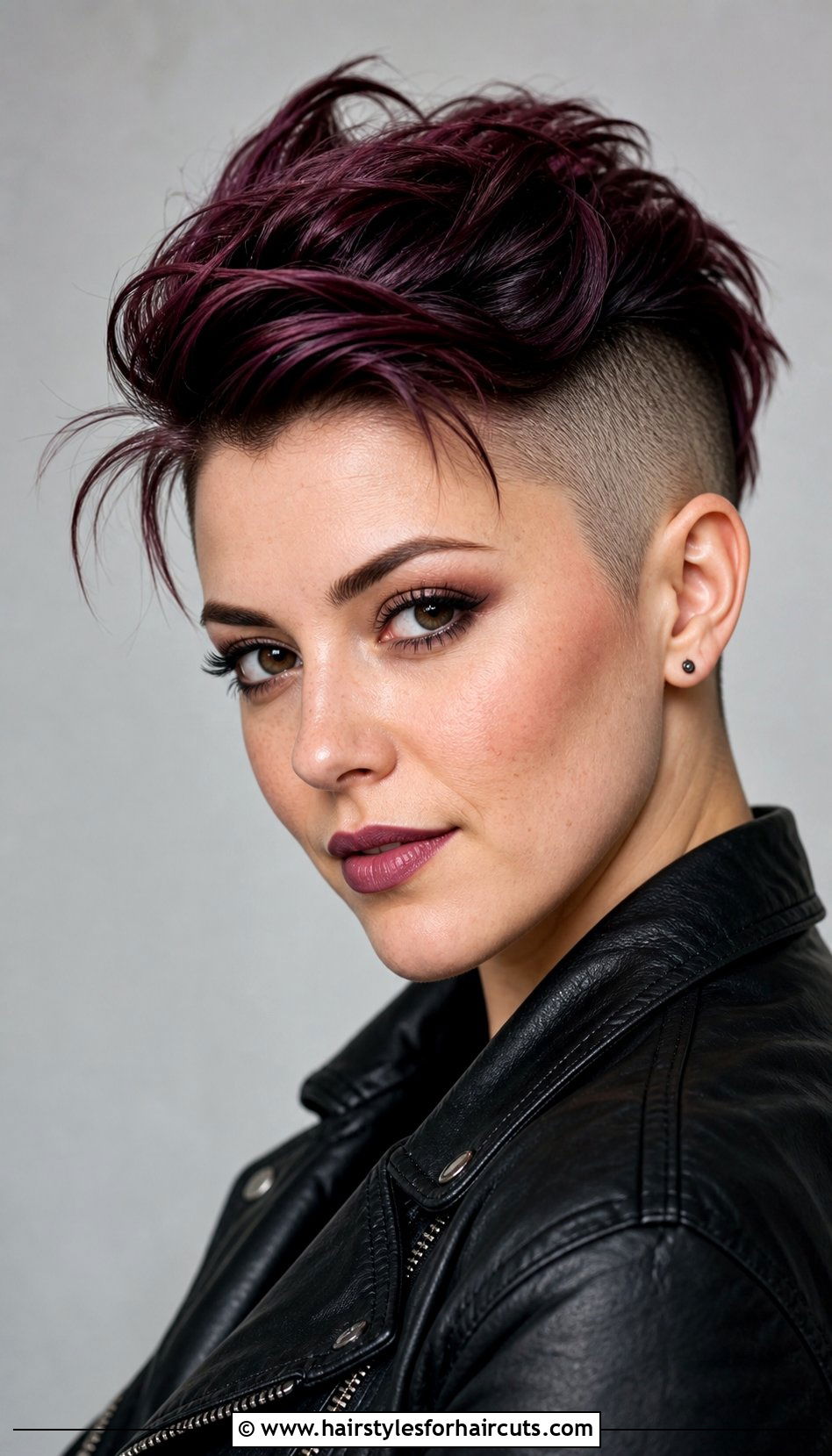 Plum Undercut - 25 purple hairstyles for short hair - 25 purple hairstyles for short hair