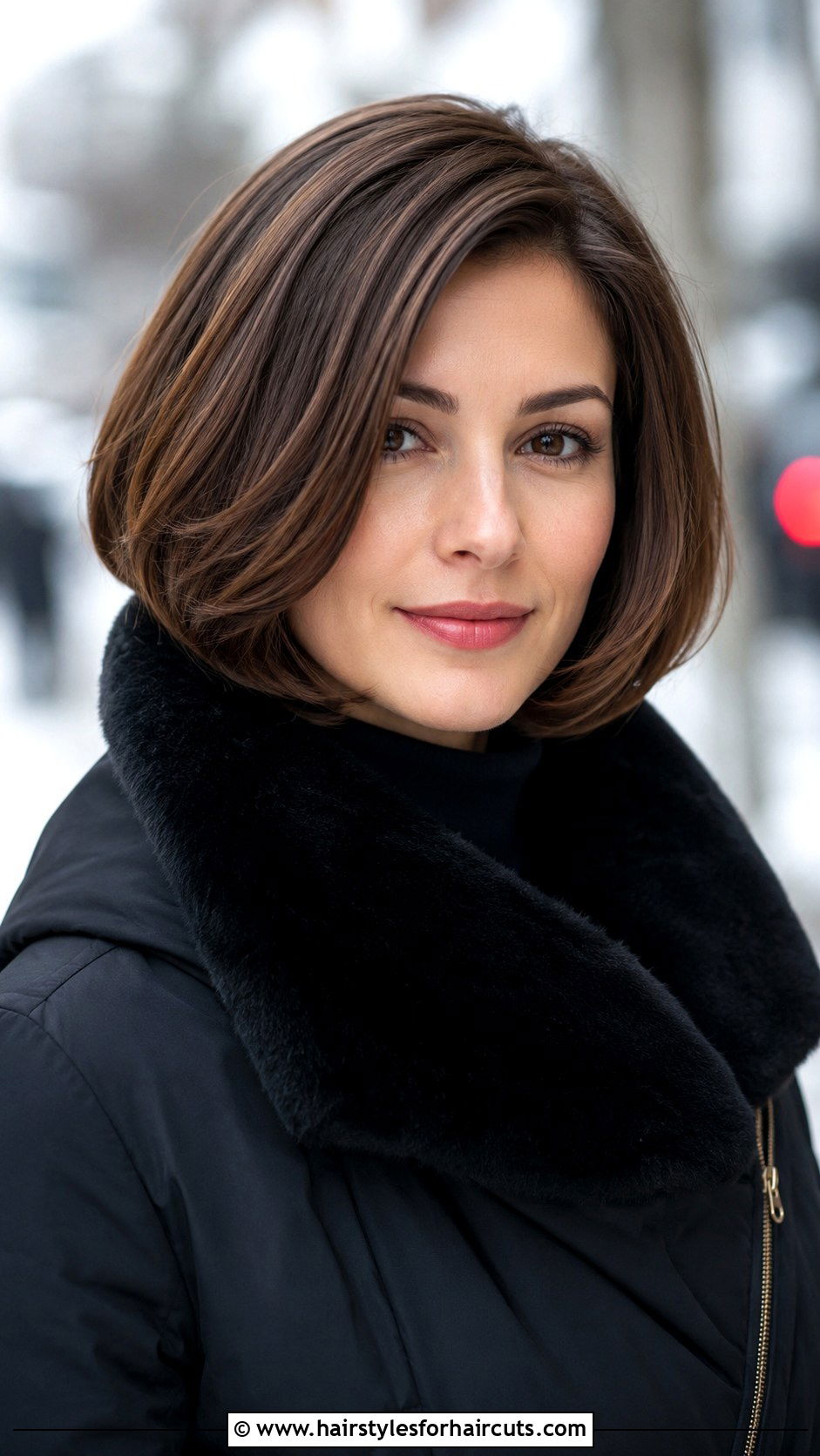 Polished Bob Winter Style - 25 cute winter hairstyles for short hair - 25 cute winter hairstyles for short hair