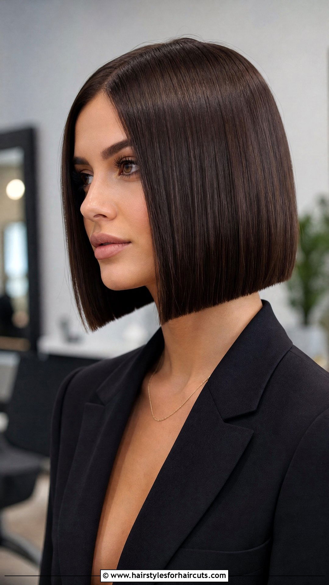 Polished Straight Bob Haircut - 25 wedding party hairstyles for short hair - 25 wedding party hairstyles for short hair
