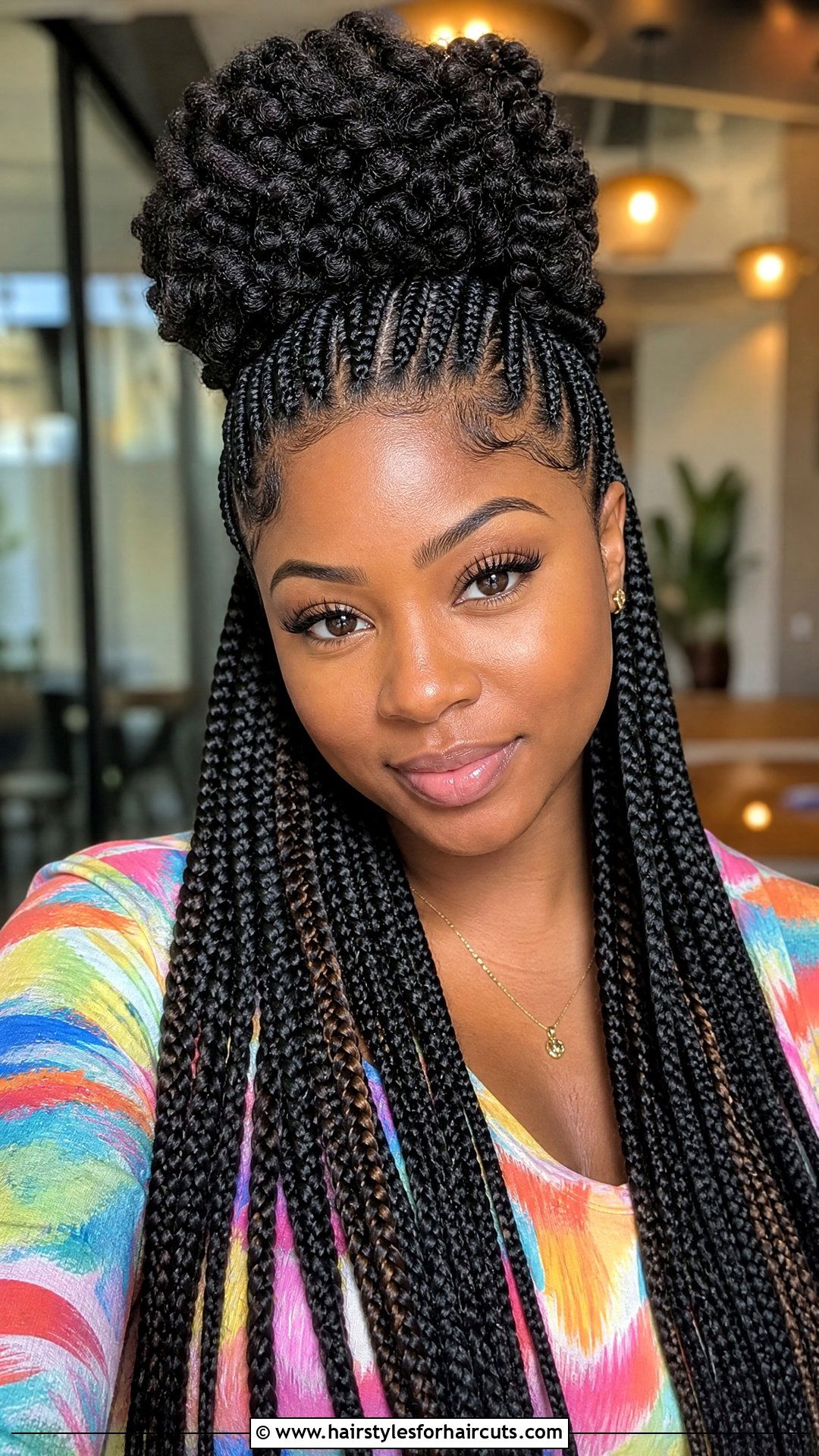 Puff With Box Braids - 25 puff hairstyles - 25 puff hairstyles