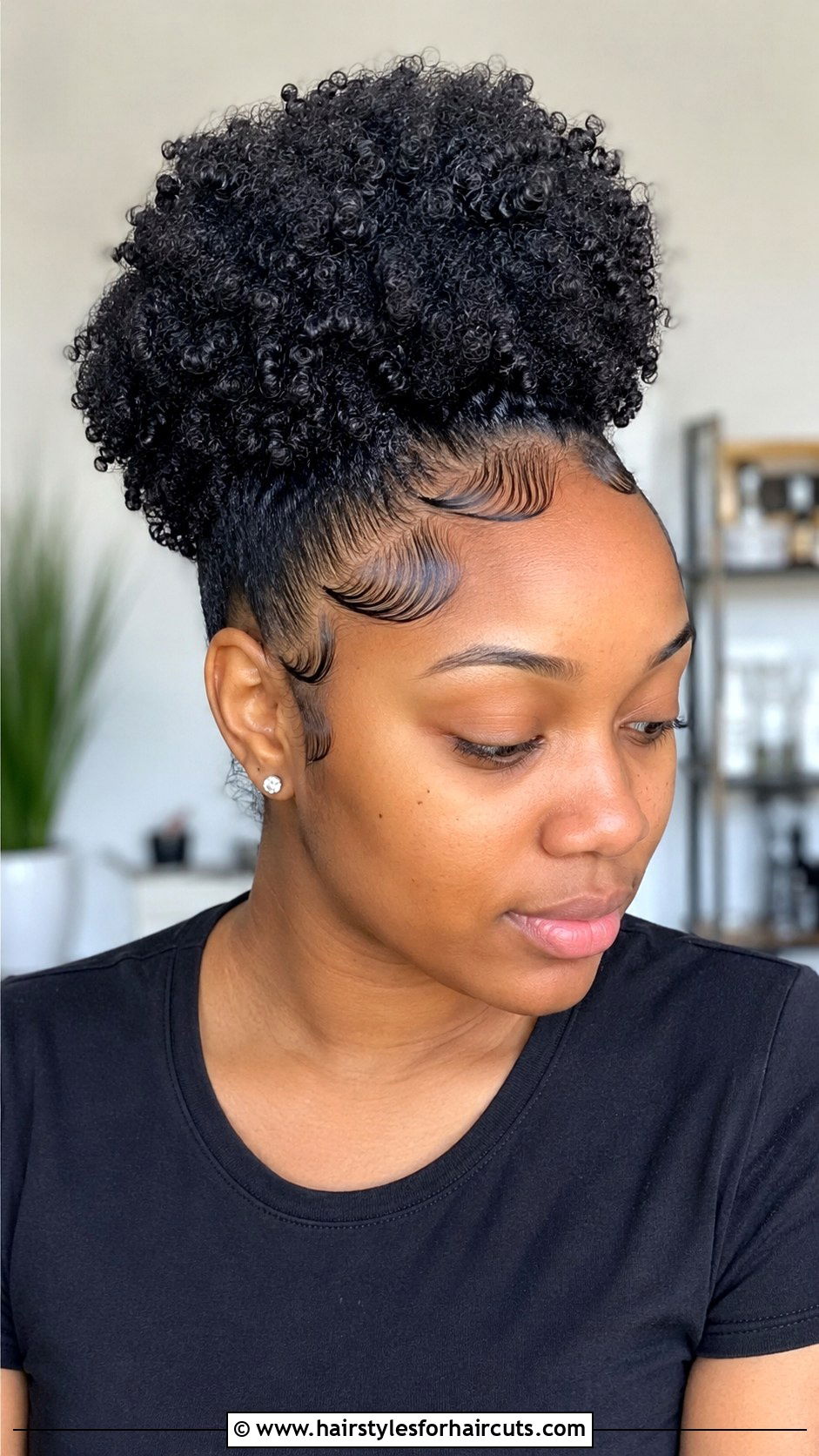 Puff With Edge Design - 25 easy hairstyles for thick hair black girl - 25 easy hairstyles for thick hair black girl