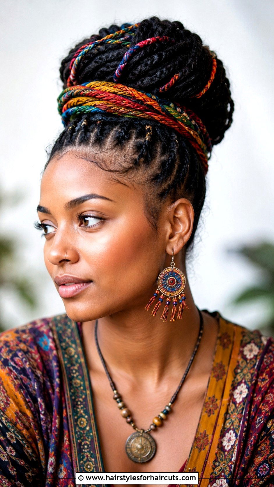 Puff With Yarn Wrapping - 25 puff hairstyles for black hair - 25 puff hairstyles for black hair