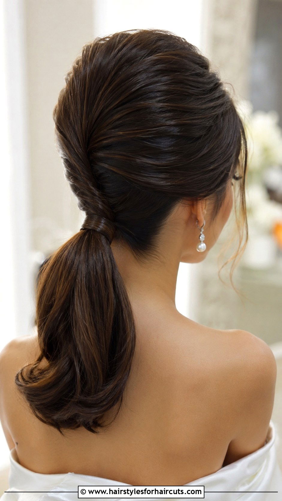 Puffed Roots Low Ponytail - 25 wedding ponytail hairstyles for black hair - 25 wedding ponytail hairstyles for black hair