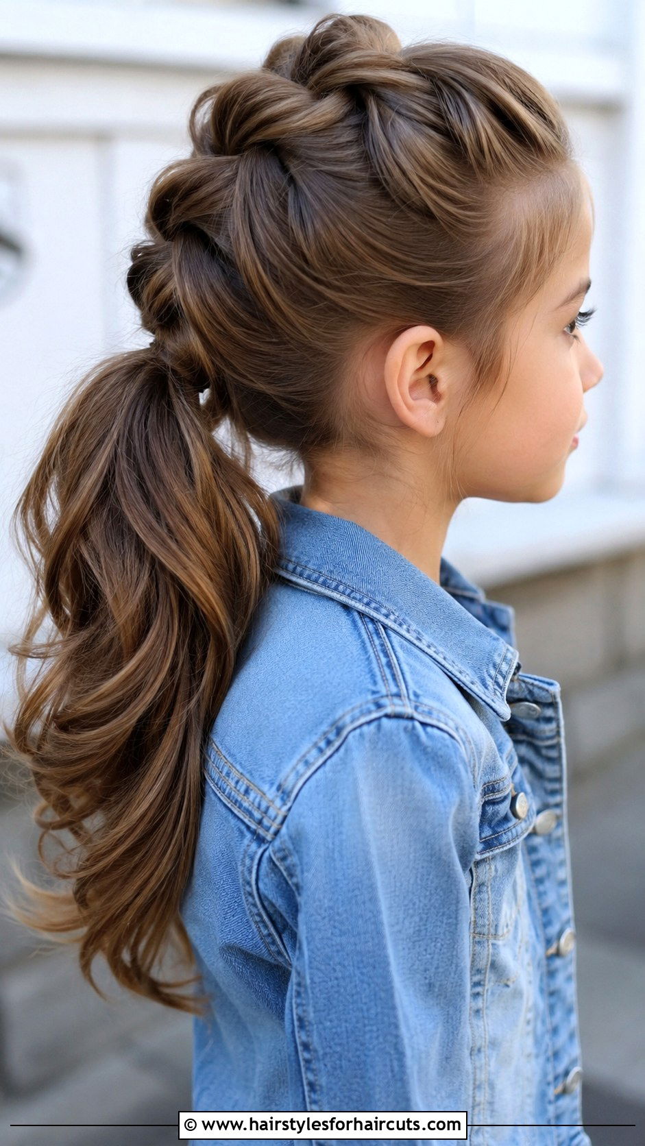 Pull Through Braid Ponytail - 25 easy hairstyles for kids with long hair - 25 easy hairstyles for kids with long hair