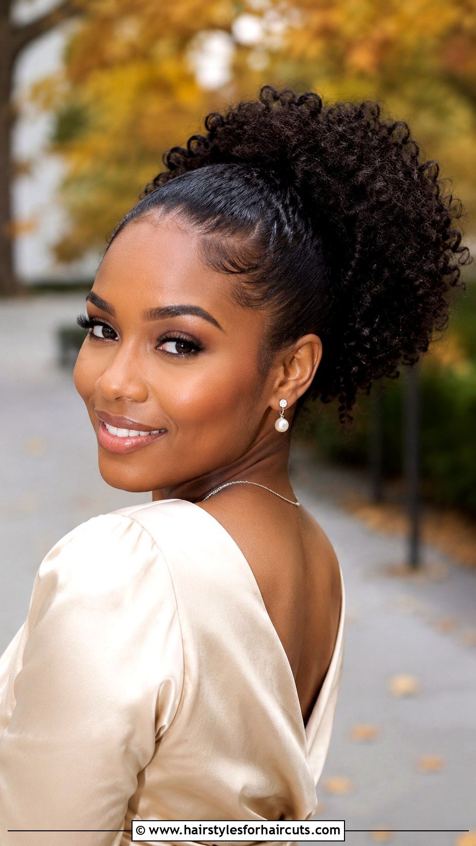Pulled Back Curly Puff Bridesmaid - 25 bridesmaid hairstyles for long curly hair - 25 bridesmaid hairstyles for long curly hair