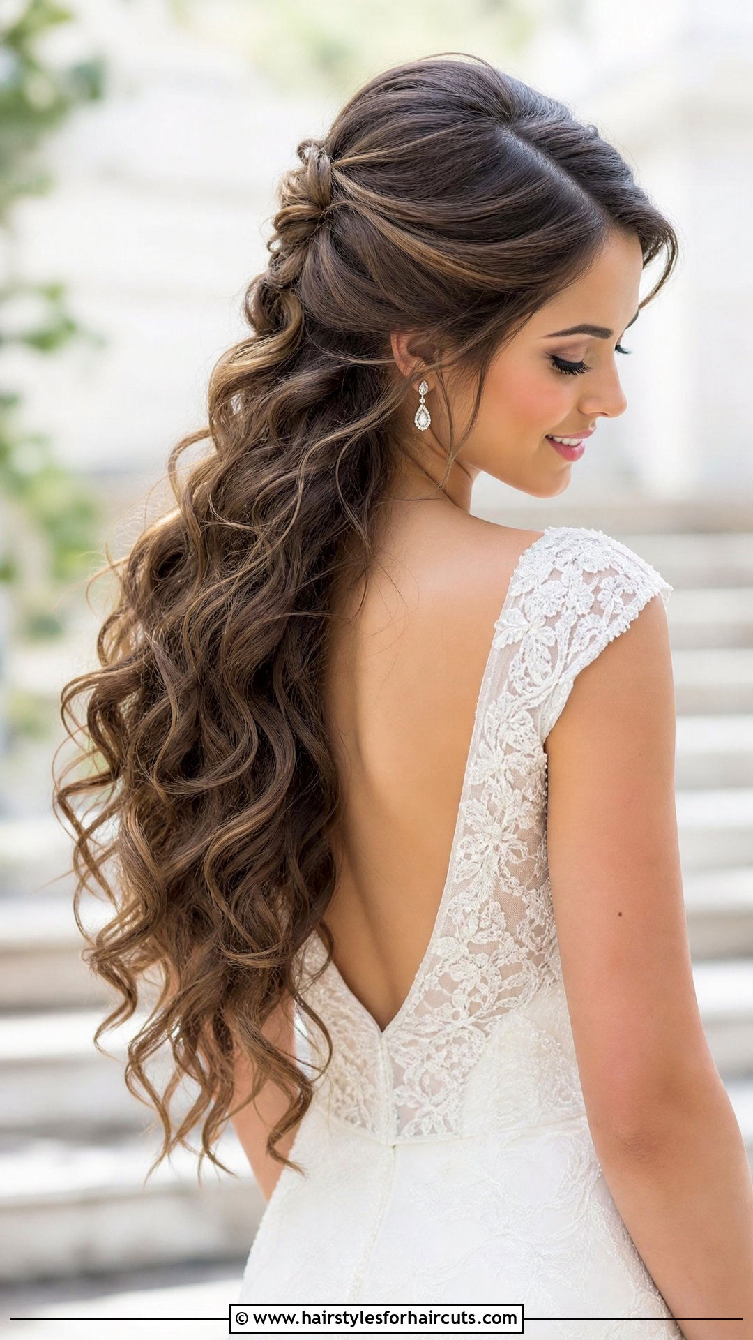 Pulled Back Voluminous Curls For Thick Hair - 25 wedding hairstyles for thick hair - 25 wedding hairstyles for thick hair