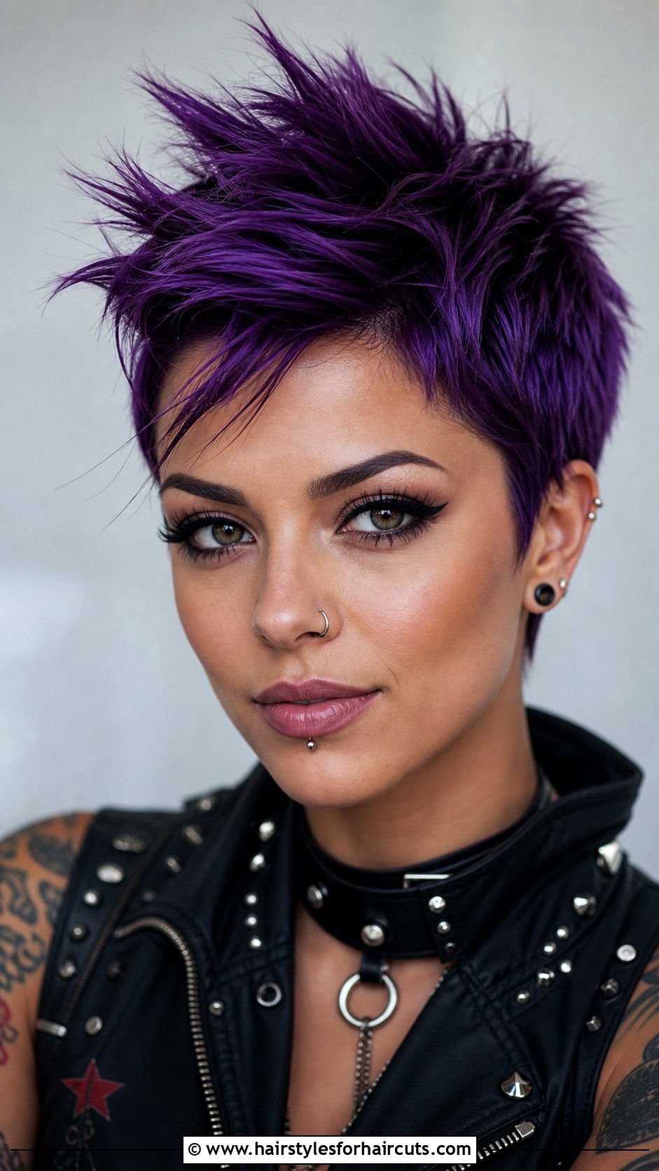 Purple Spiky Pixie - 25 purple hairstyles for short hair - 25 purple hairstyles for short hair