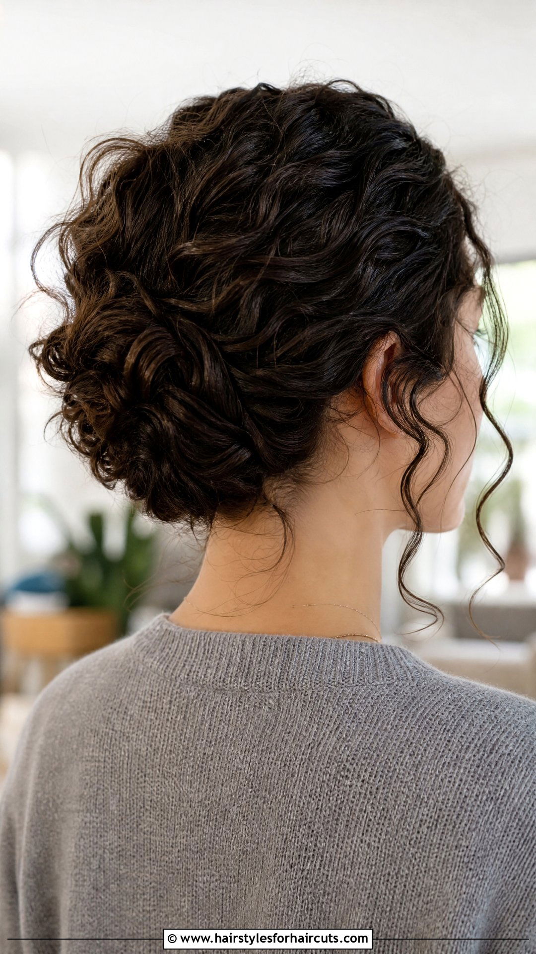 Quick Everyday Curly Updo - 25 updo hairstyles for short curly hair - 25 updo hairstyles for short curly hair