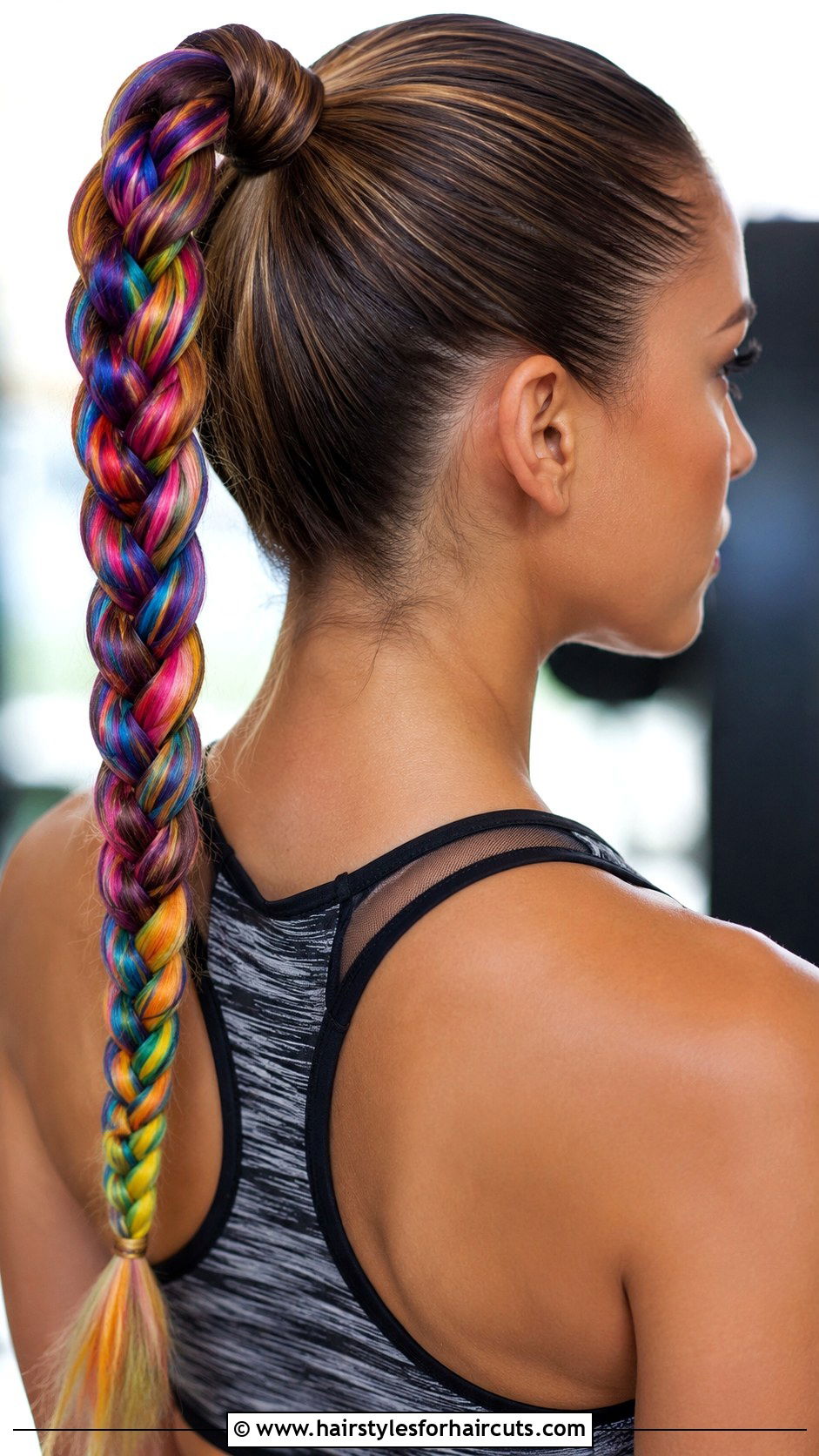 Rainbow Braided Ponytail - 25 rainbow hairstyles - 25 rainbow hairstyles