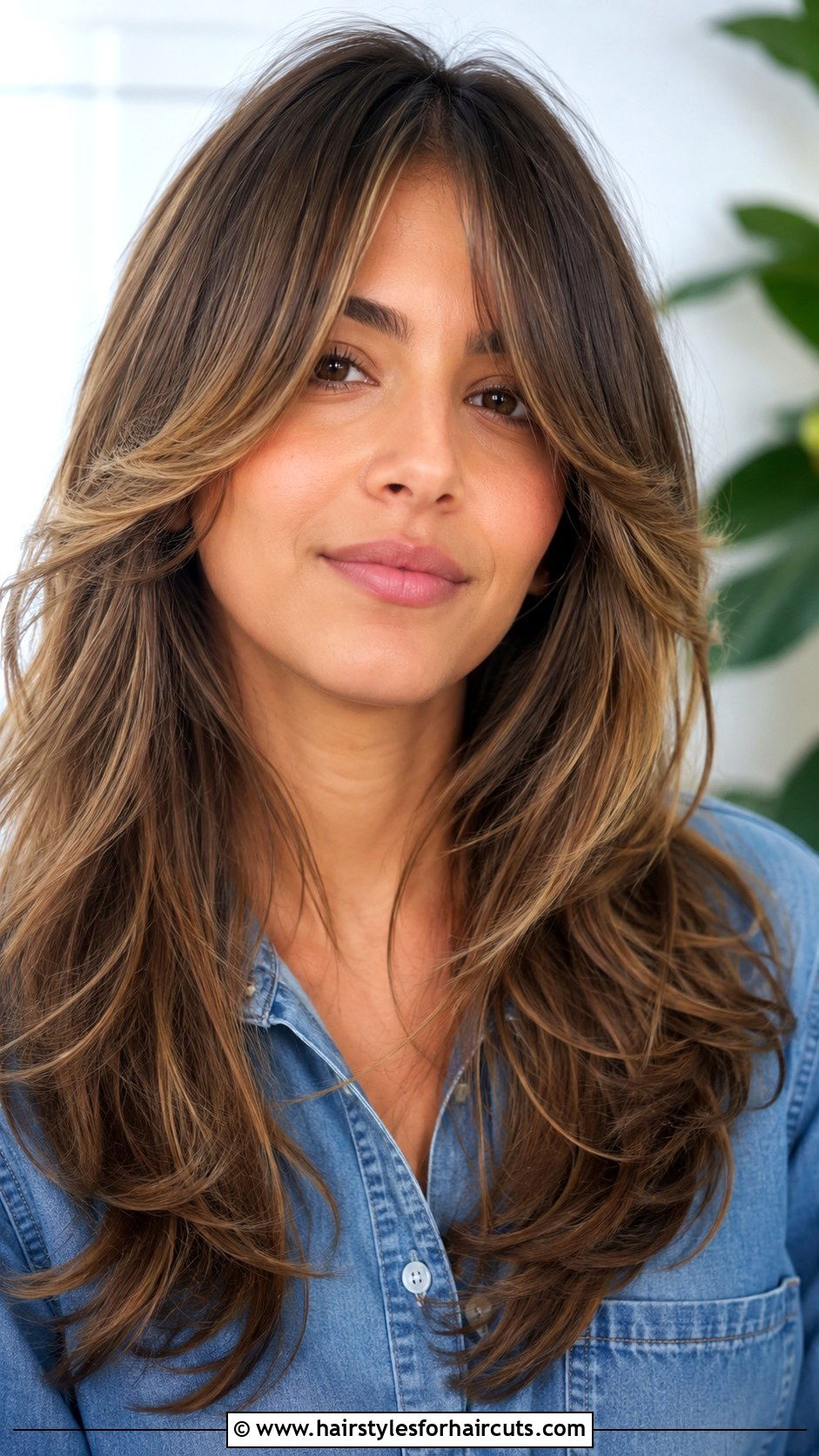 Razor Cut Long Layers With Curtain Bangs - 25 razor haircuts - 25 razor haircuts