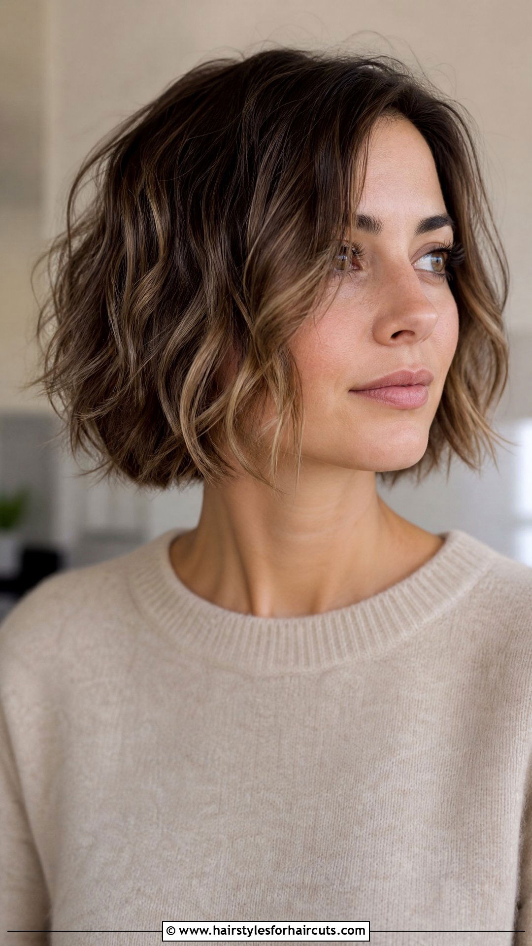 Razor Cut Wavy Chin Length Bob - 25 chin length haircuts for wavy hair - 25 chin length haircuts for wavy hair