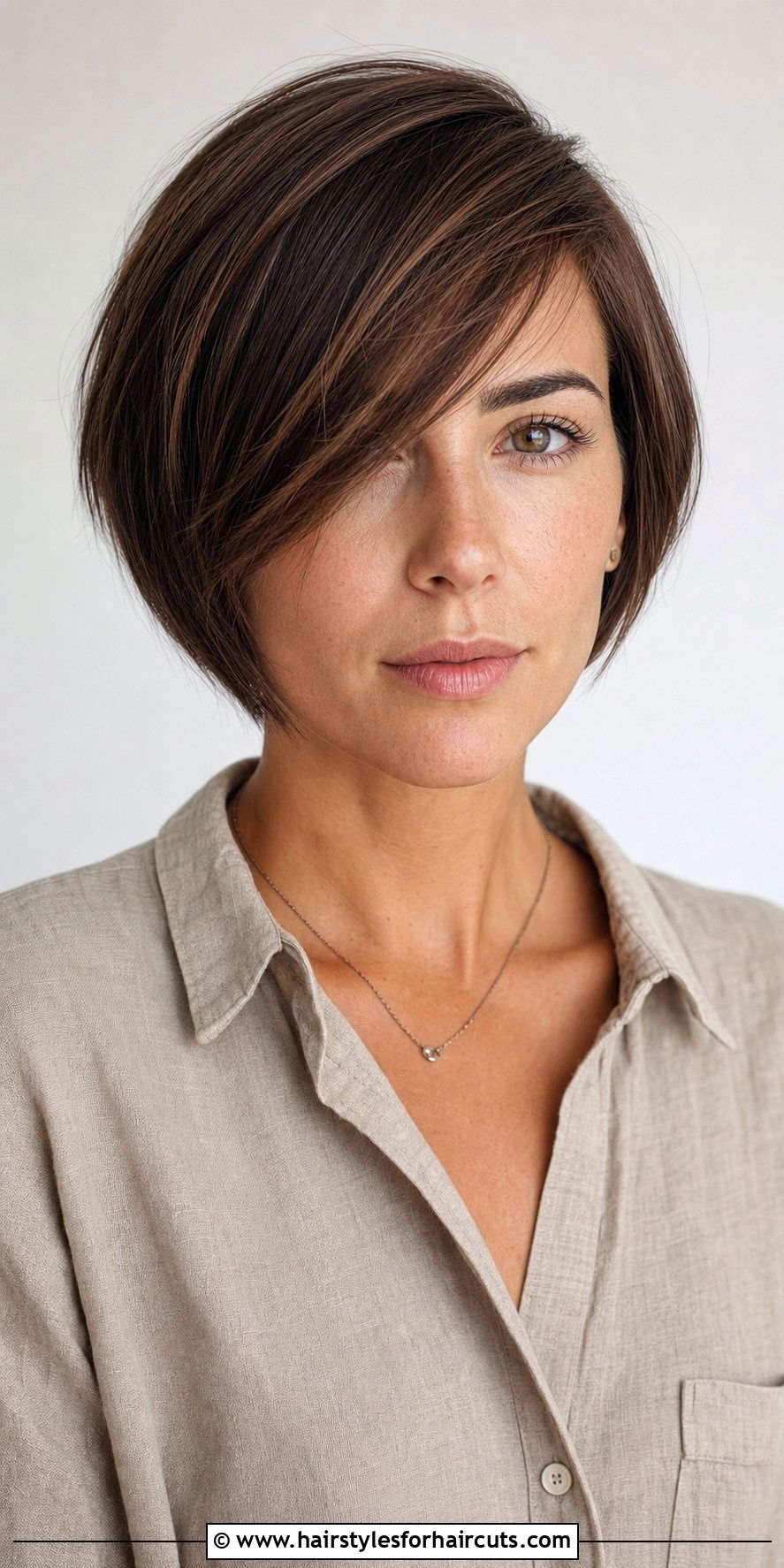 Razored Bob With Long Side Bangs - 25 haircuts with bangs for round face - 25 haircuts with bangs for round face