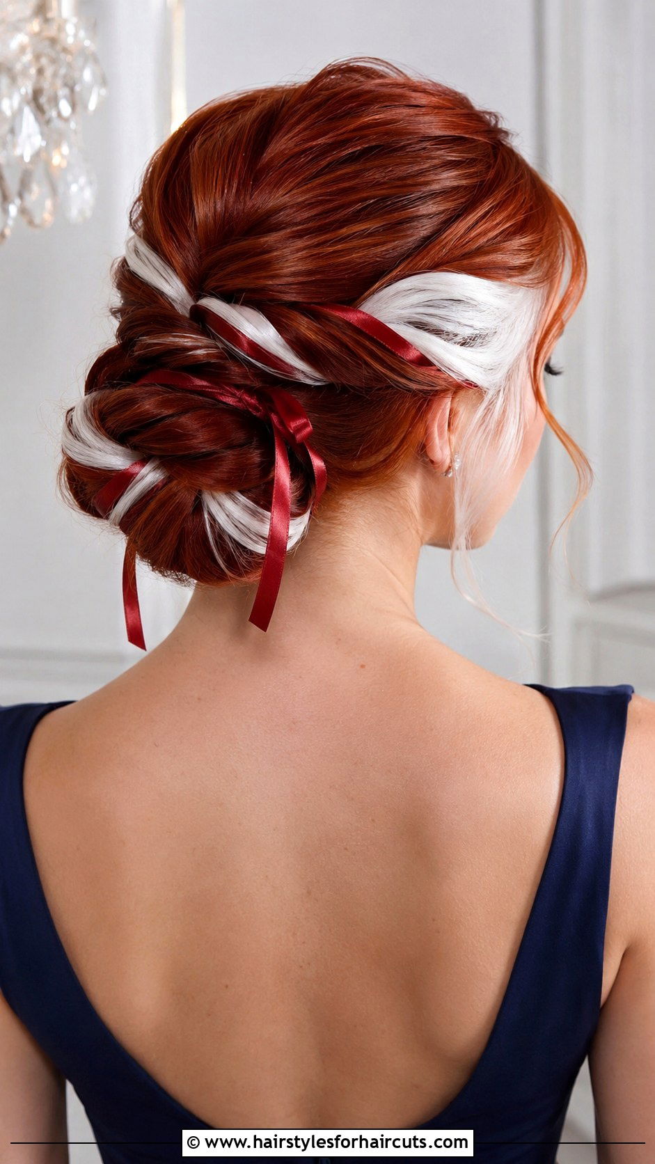 Red And White Twisted Updo - 25 4th of july hairstyles - 25 4th of july hairstyles