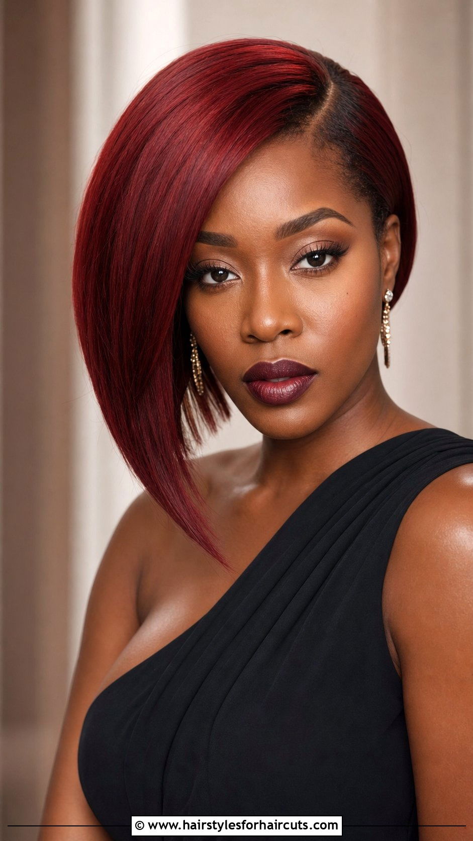 Red Asymmetrical Bob - 25 red short haircuts black woman - 25 red short haircuts black woman