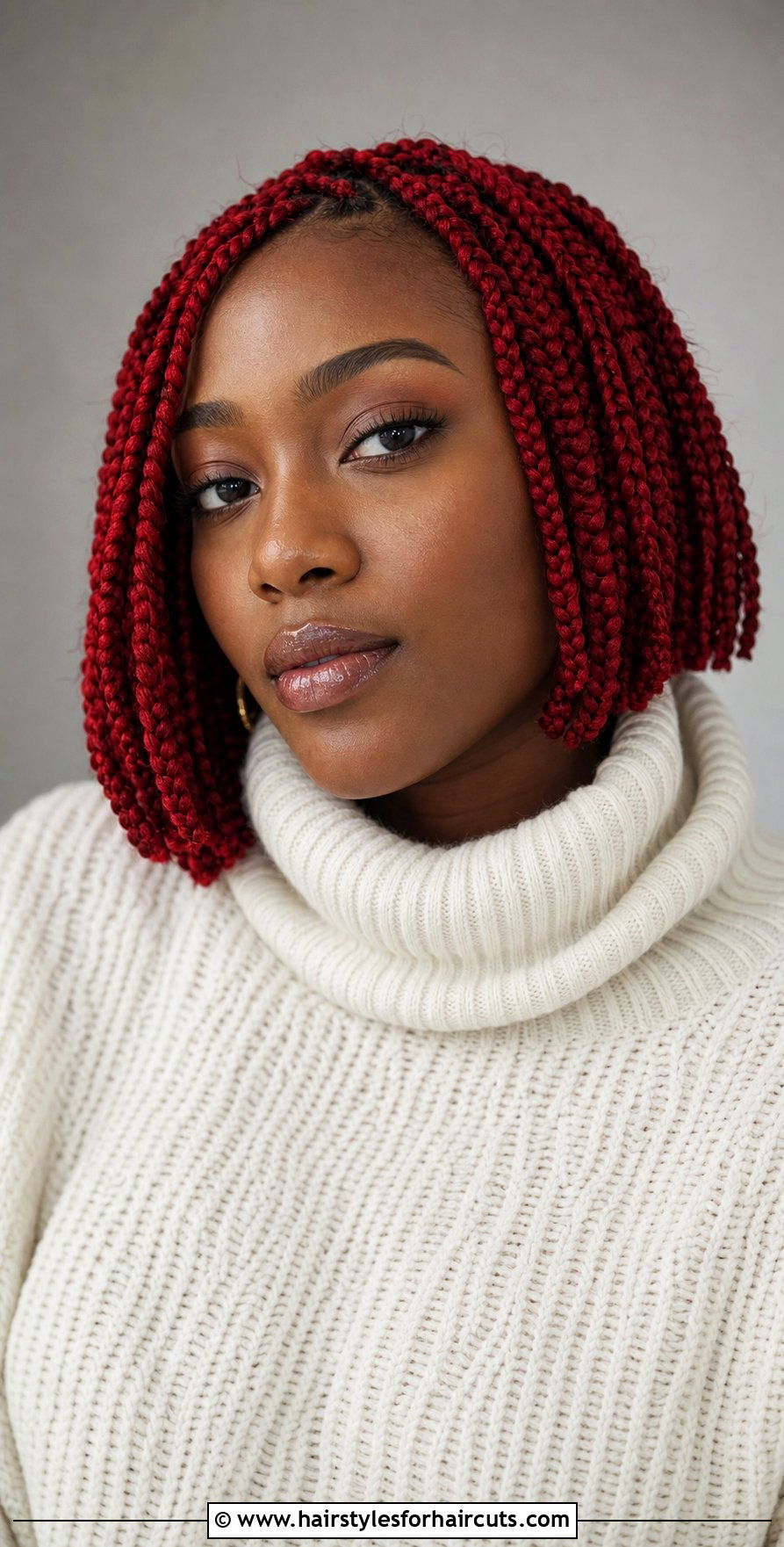 Red Box Braids Bob - 25 christmas hairstyles for black hair - 25 christmas hairstyles for black hair