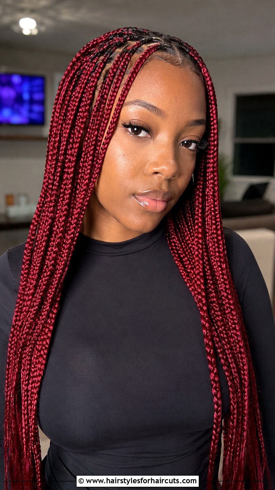 Red Box Braids - 25 box braids hairstyles for black hair - 25 box braids hairstyles for black hair