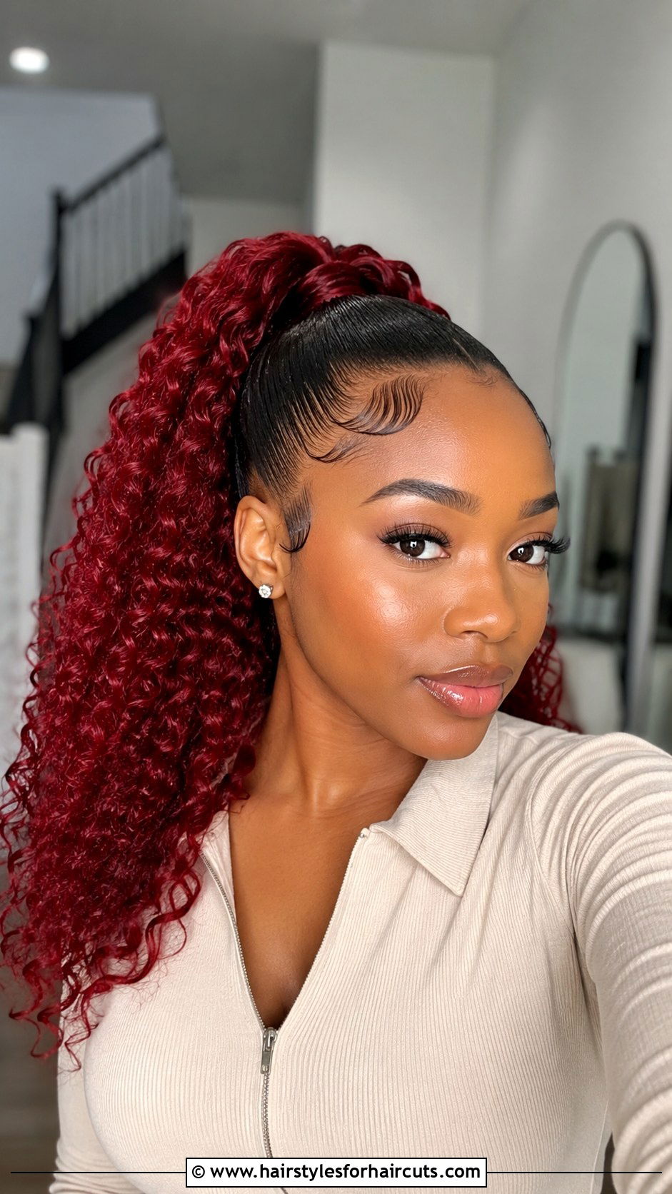 Red Curly Weave Ponytail - 25 curly weave ponytail hairstyles for black hair - 25 curly weave ponytail hairstyles for black hair