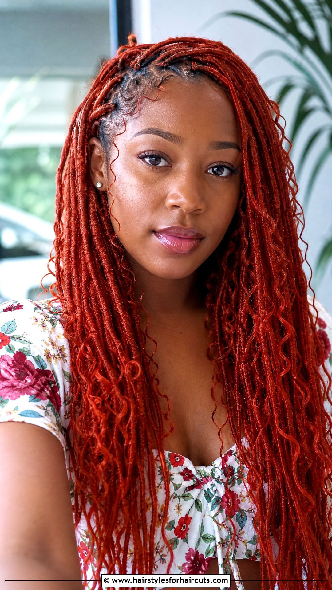 Red Ginger Crochet Faux Locs - 25 red hairstyles for black woman - 25 red hairstyles for black woman