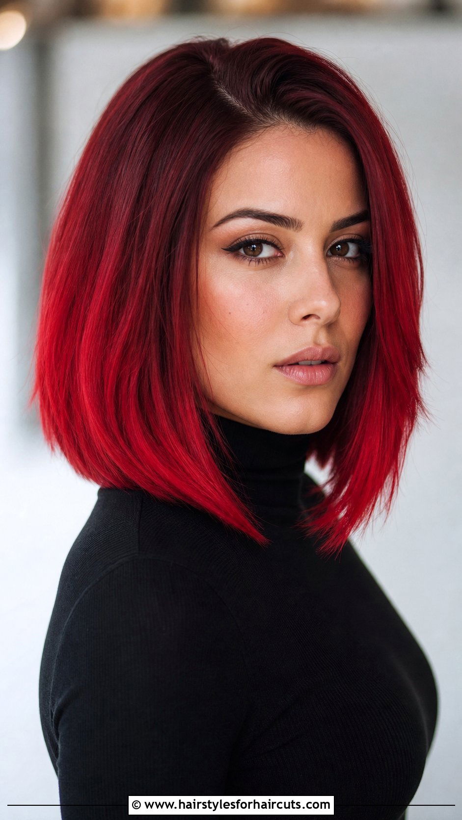 Red Ombre Lob Haircut - 25 ombre hairstyles - 25 ombre hairstyles