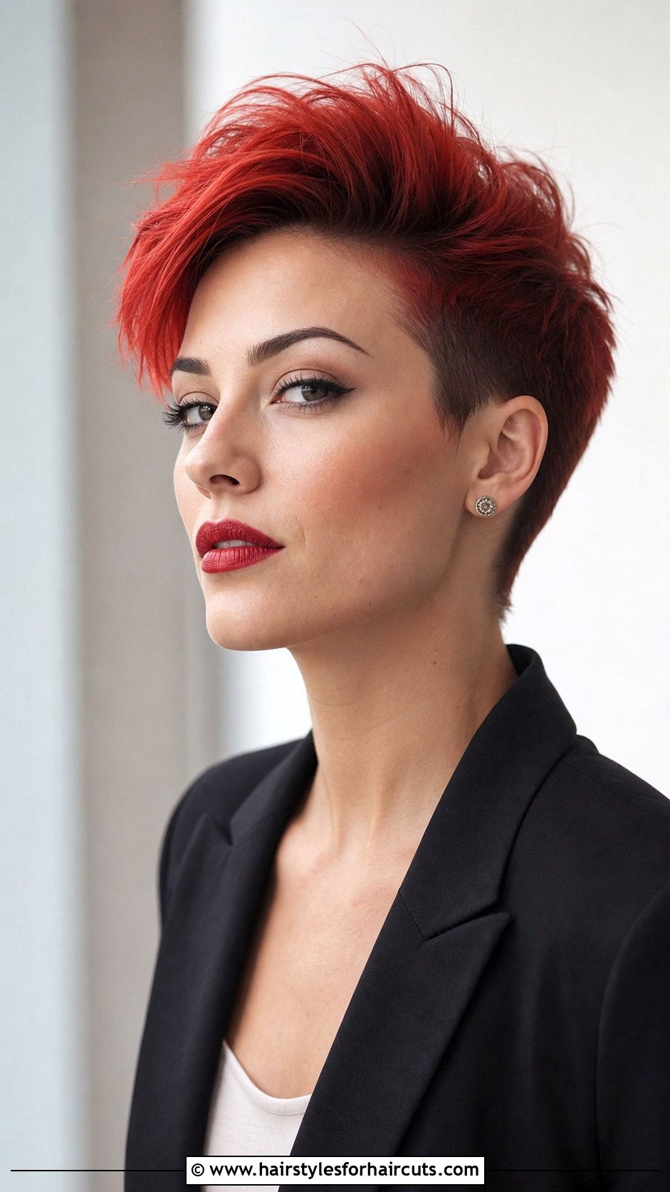 Red Pompadour Pixie - 25 short red hairstyles - 25 short red hairstyles