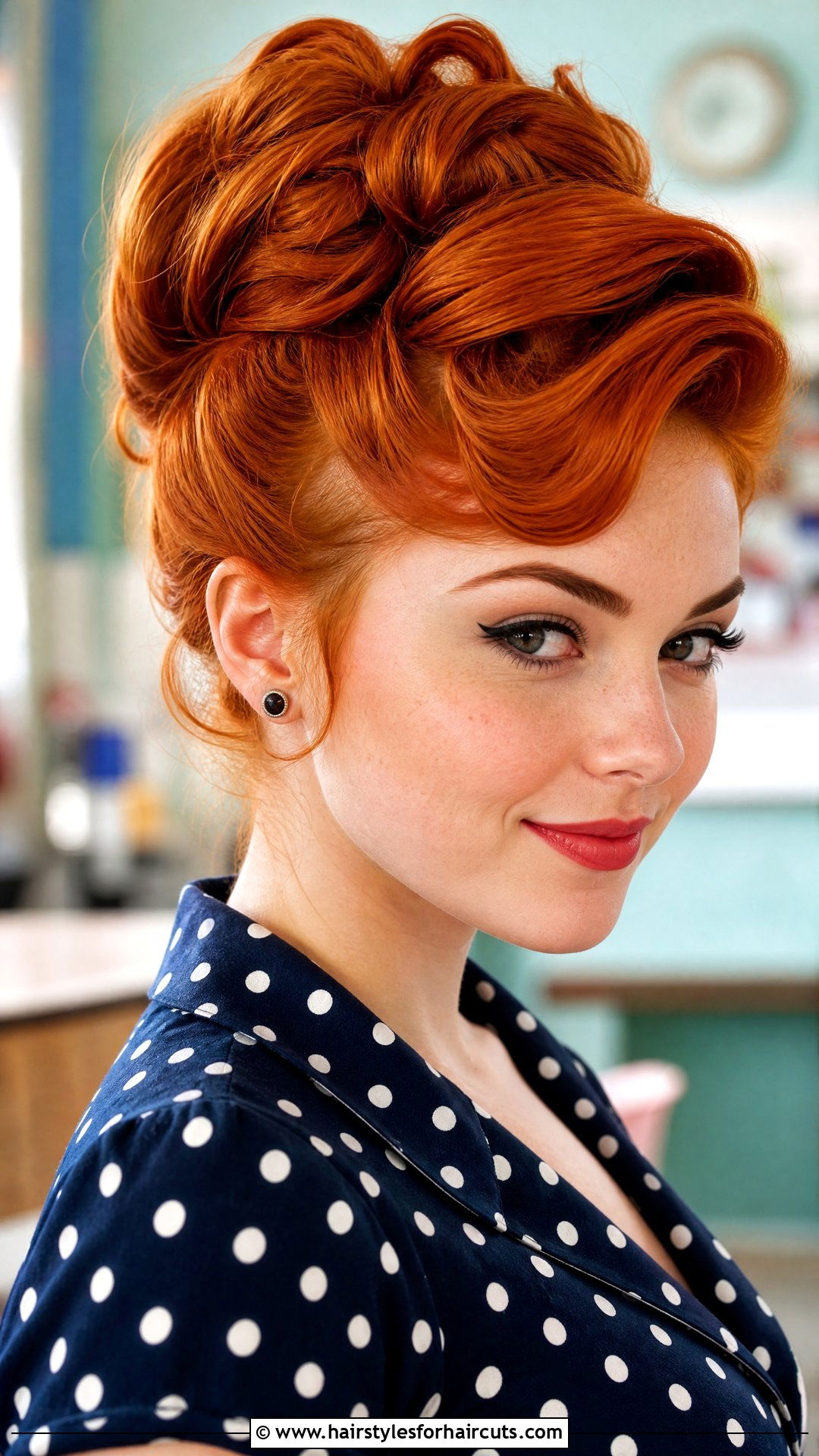 Red Vintage Flip Updo - 25 hairstyles wilma flintstone hair - 25 hairstyles wilma flintstone hair