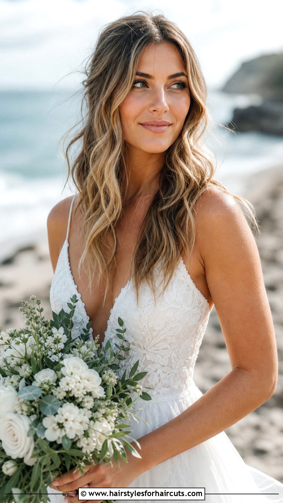 Relaxed Beach Waves For Wedding - 25 wedding hairstyles for shoulder length hair - 25 wedding hairstyles for shoulder length hair