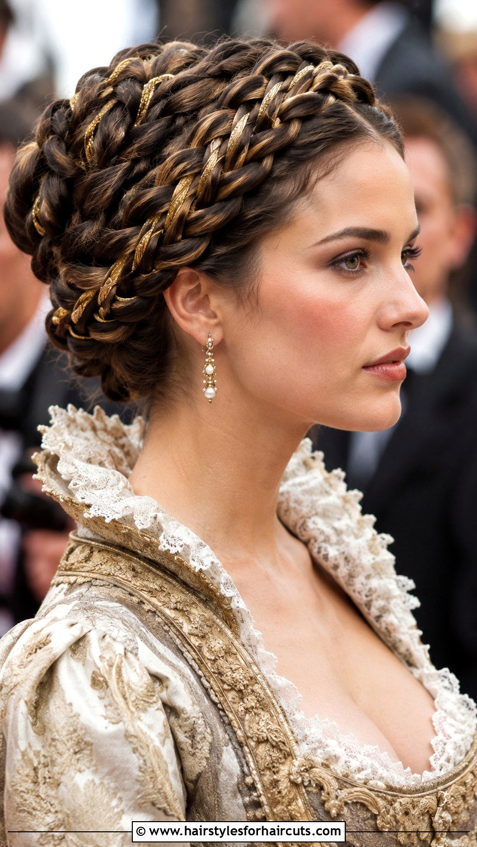 Renaissance Inspired Braided Updo - 25 long hair korean wedding hairstyles - 25 long hair korean wedding hairstyles