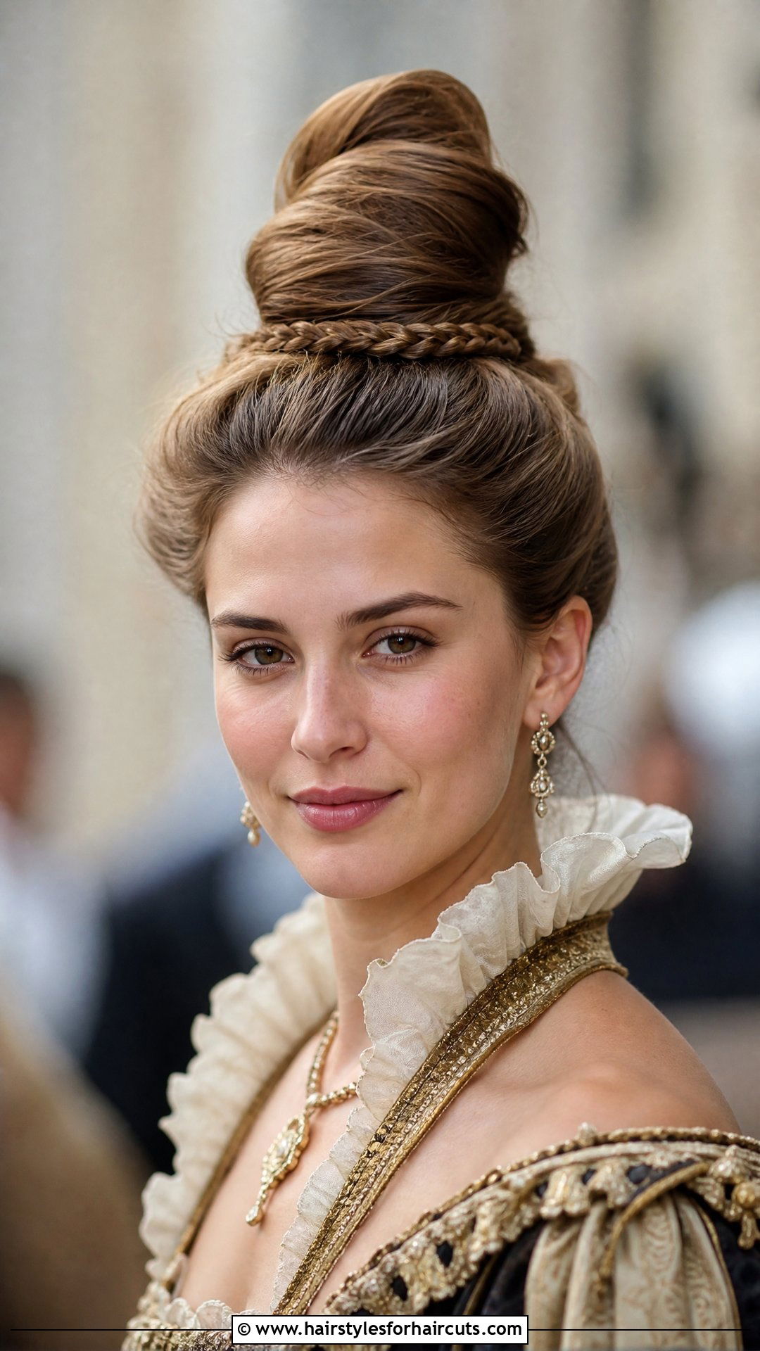 Renaissance Top Knot - 25 renaissance hairstyles - 25 renaissance hairstyles