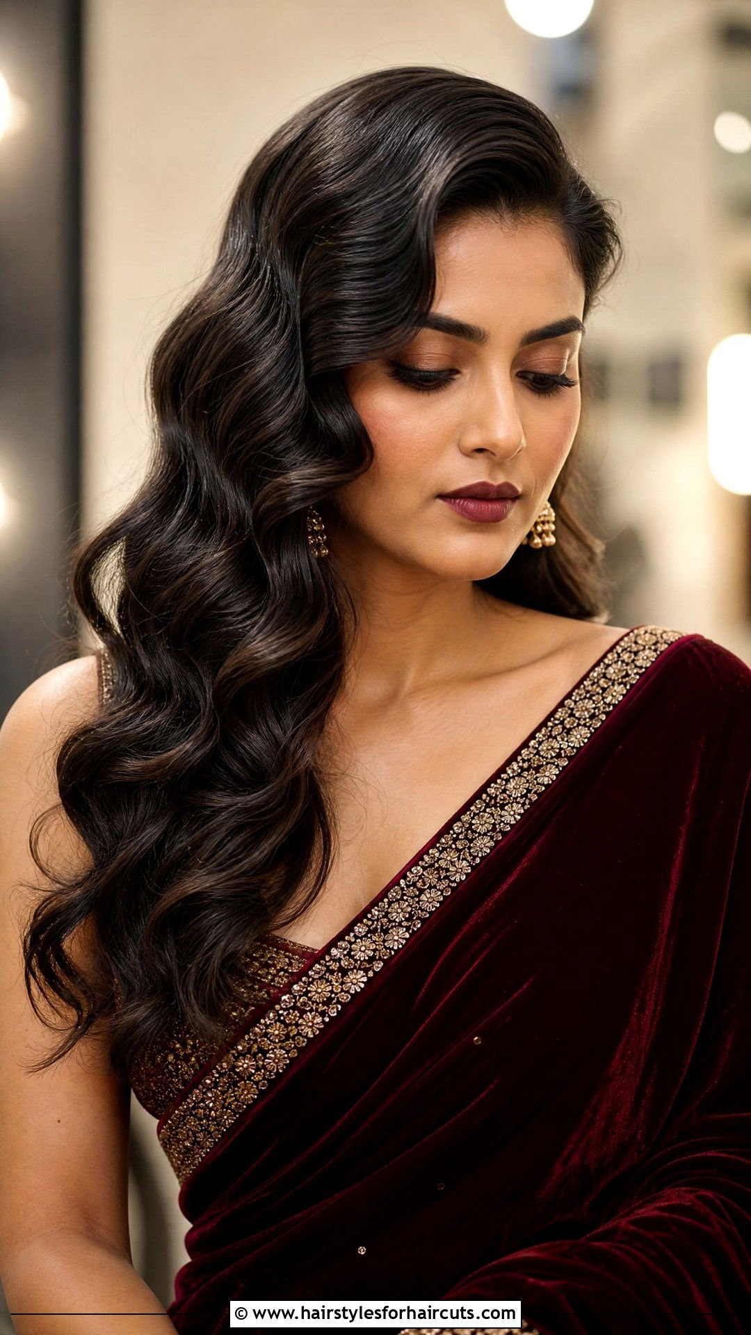 Retro Waves Deep Side Part - 25 indian hairstyles girl - 25 indian hairstyles girl
