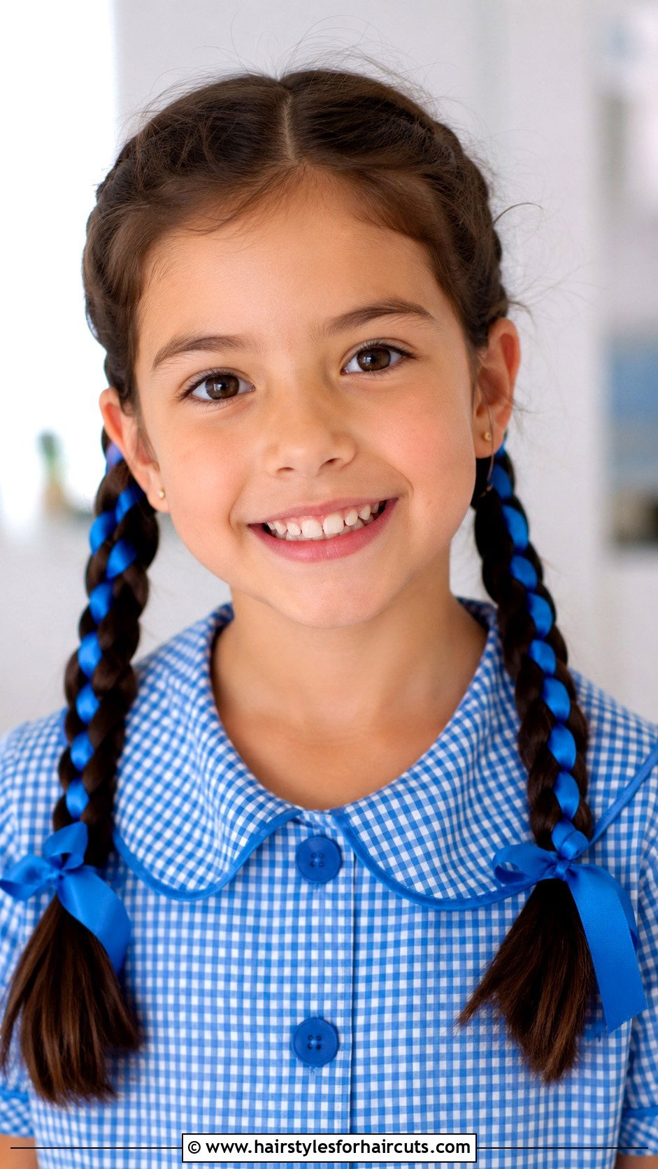 Ribbon Braided Pigtails - 25 elementary school long hair picture day hairstyles - 25 elementary school long hair picture day hairstyles