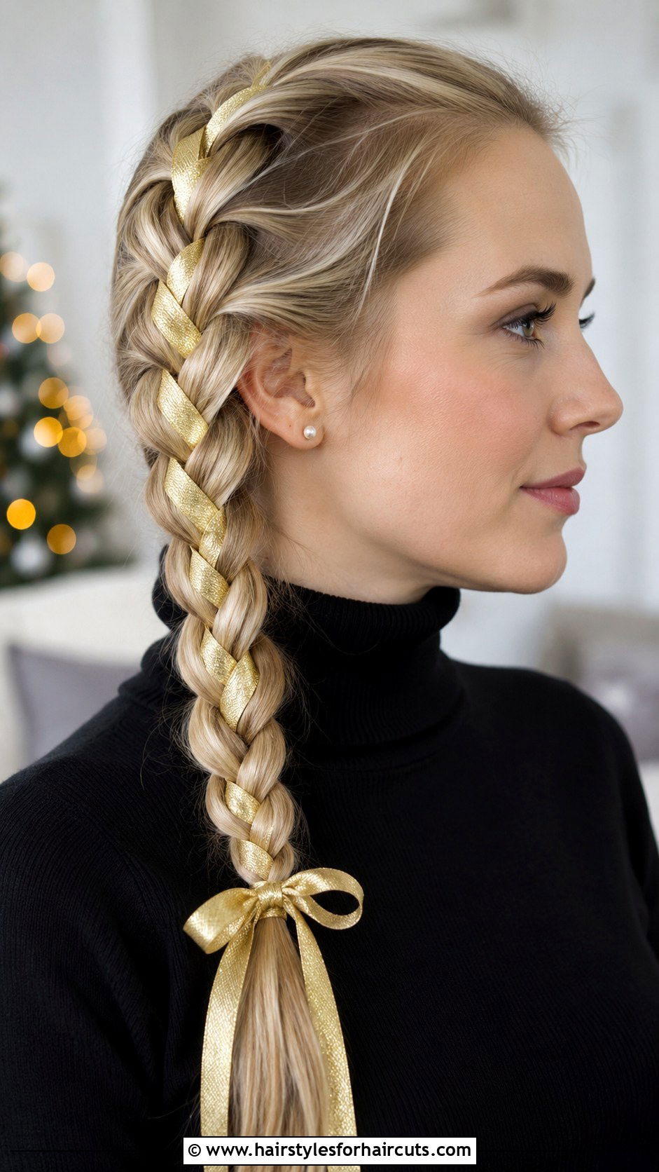 Ribbon Woven Christmas Tree Braid - 25 christmas tree hairstyles - 25 christmas tree hairstyles