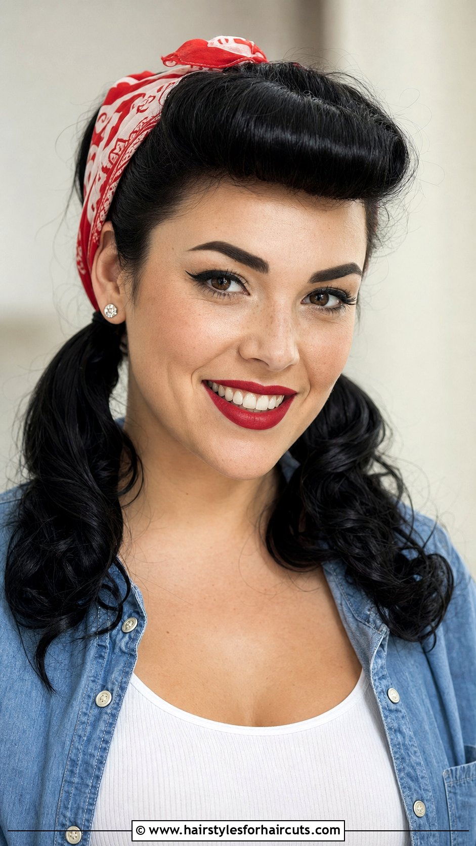 Rockabilly Pigtails With Rolled Bangs - 25 rockabilly hairstyles - 25 rockabilly hairstyles