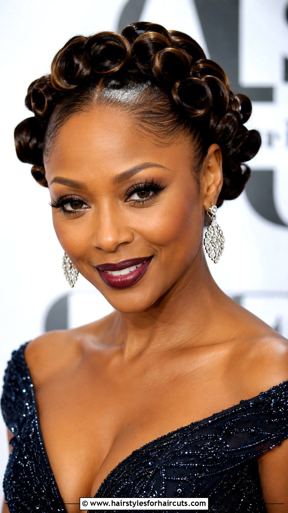 Rolled Pin Curl Crown - 25 short pin curl hairstyles for black hair - 25 short pin curl hairstyles for black hair
