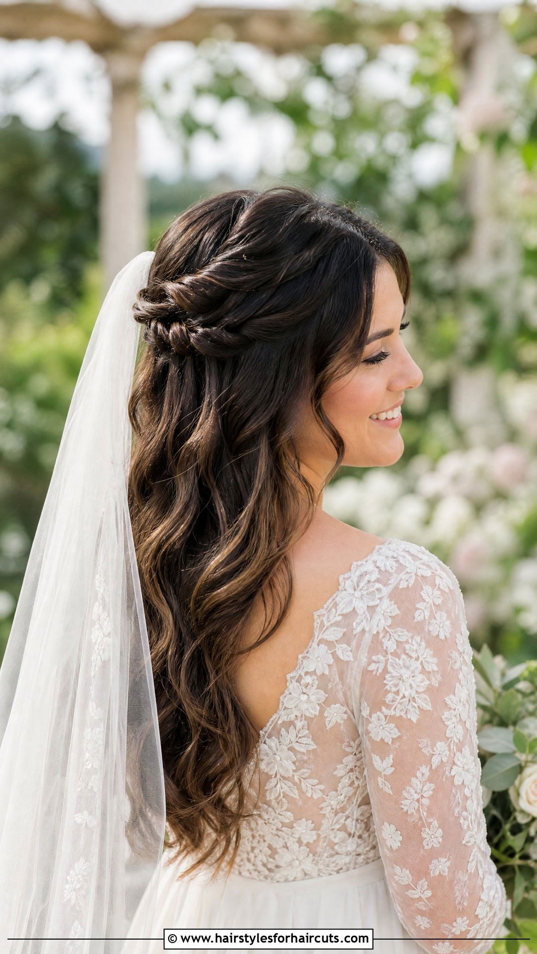Romantic Half Up Twist Wedding Hairstyle With Veil - 25 wedding hairstyles with veil - 25 wedding hairstyles with veil